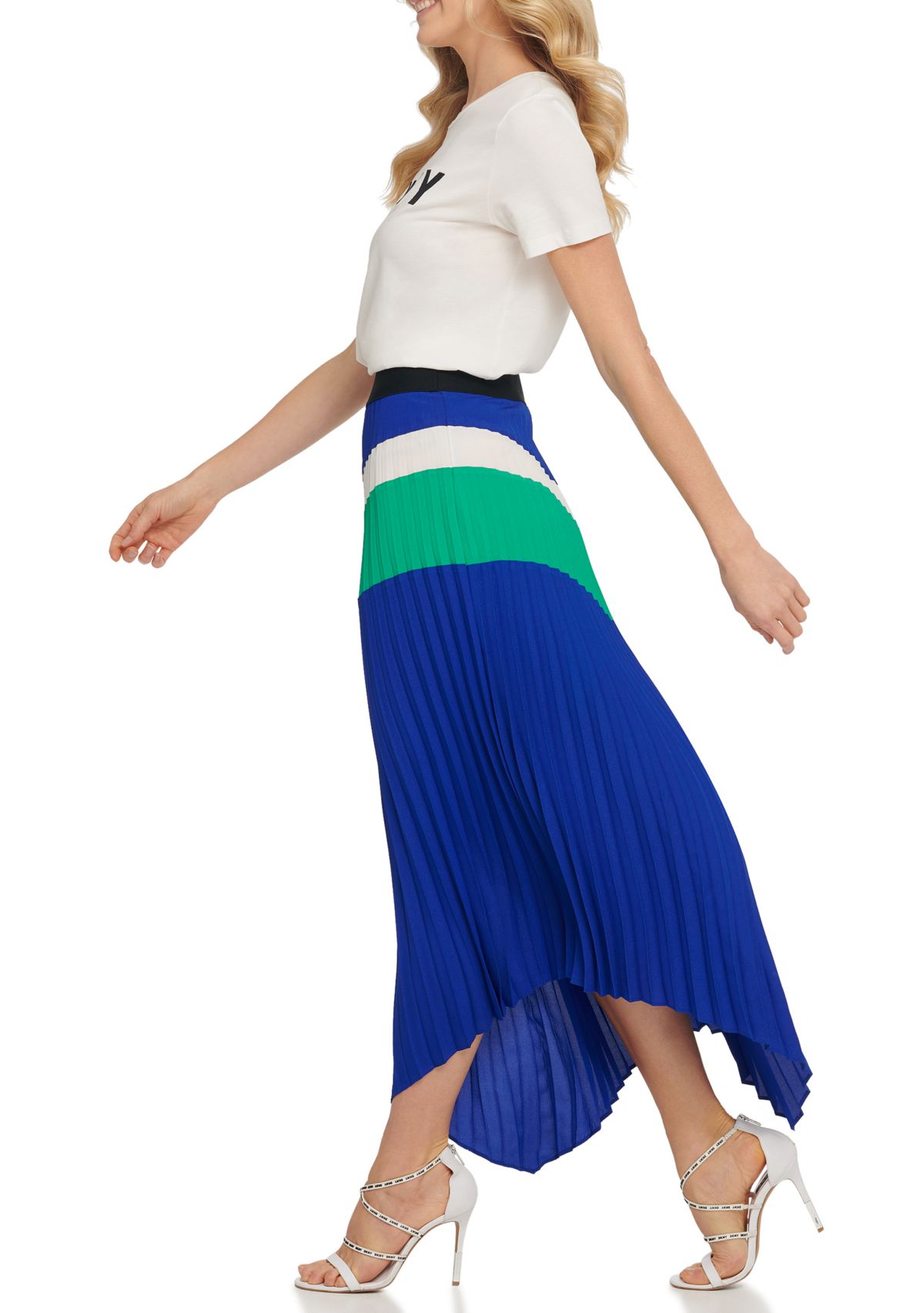  Pull On Pleated  Asymmetric Skirt