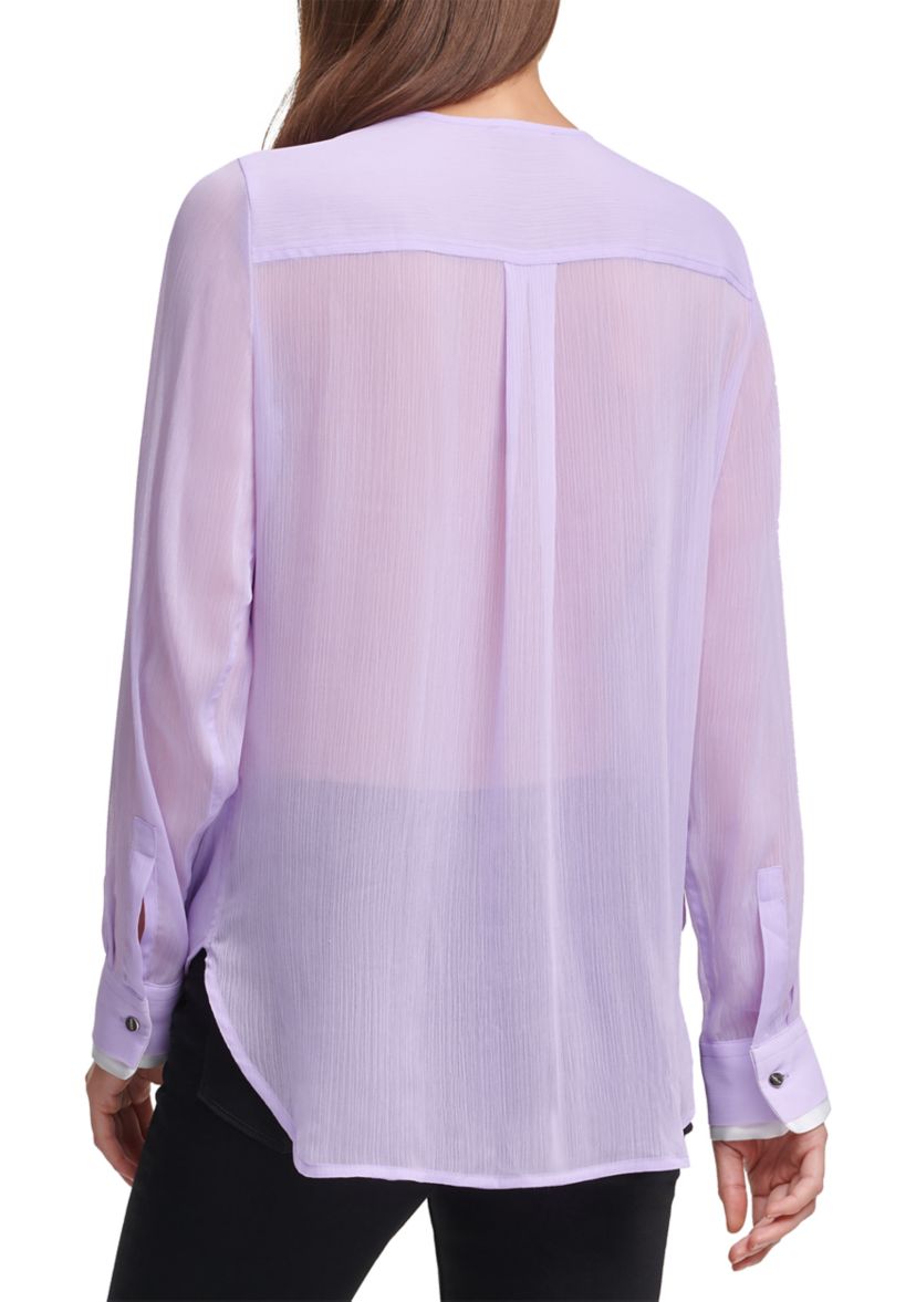 Blouson Sleeve Wrap Blouse