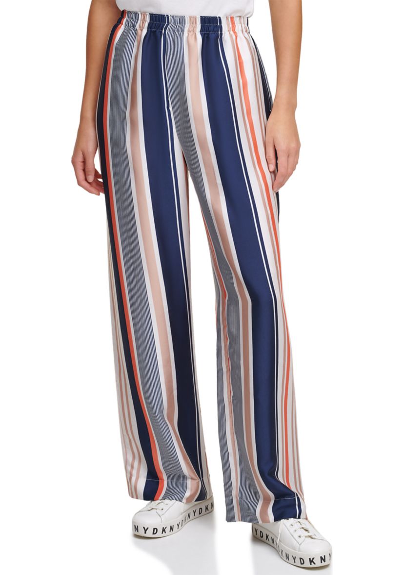 Printed Pull On Wide Leg Pants 