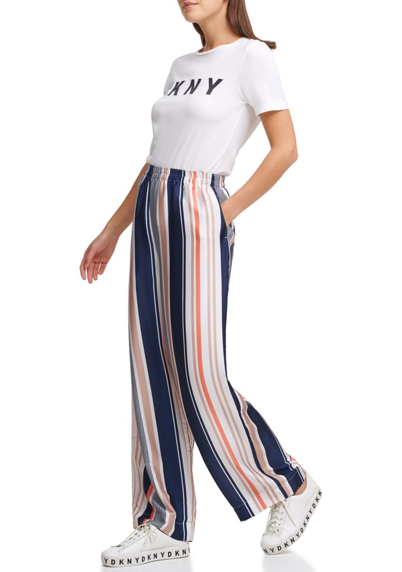 Printed Pull On Wide Leg Pants 
