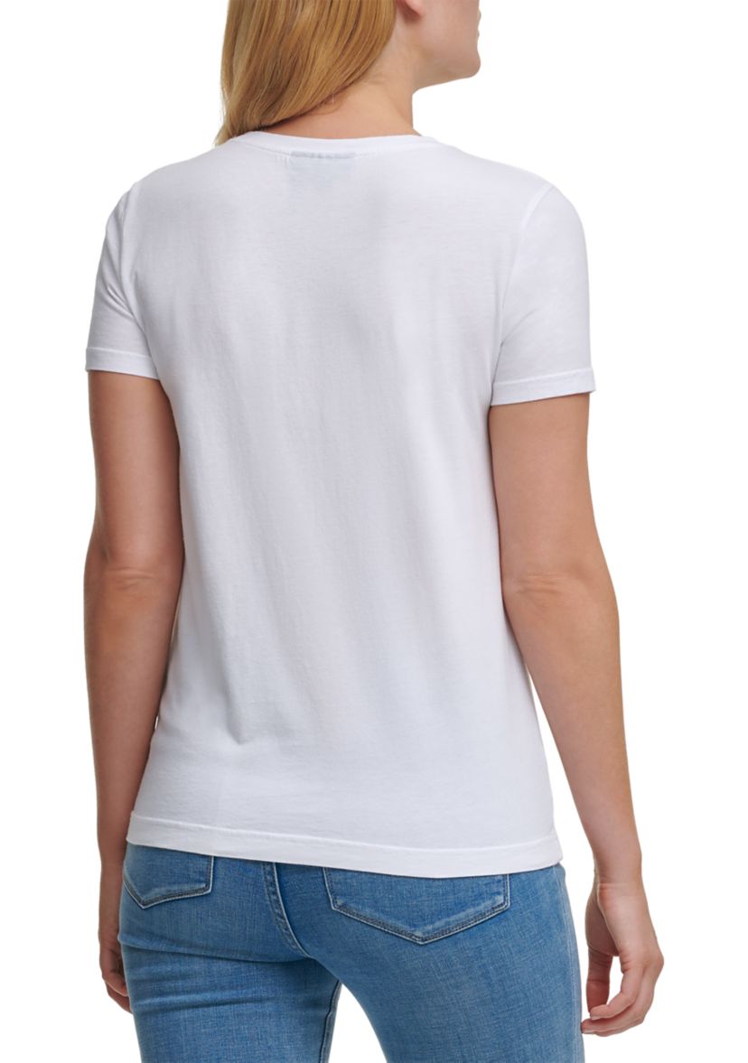 Short Sleeve Sequin Pocket T-Shirt 