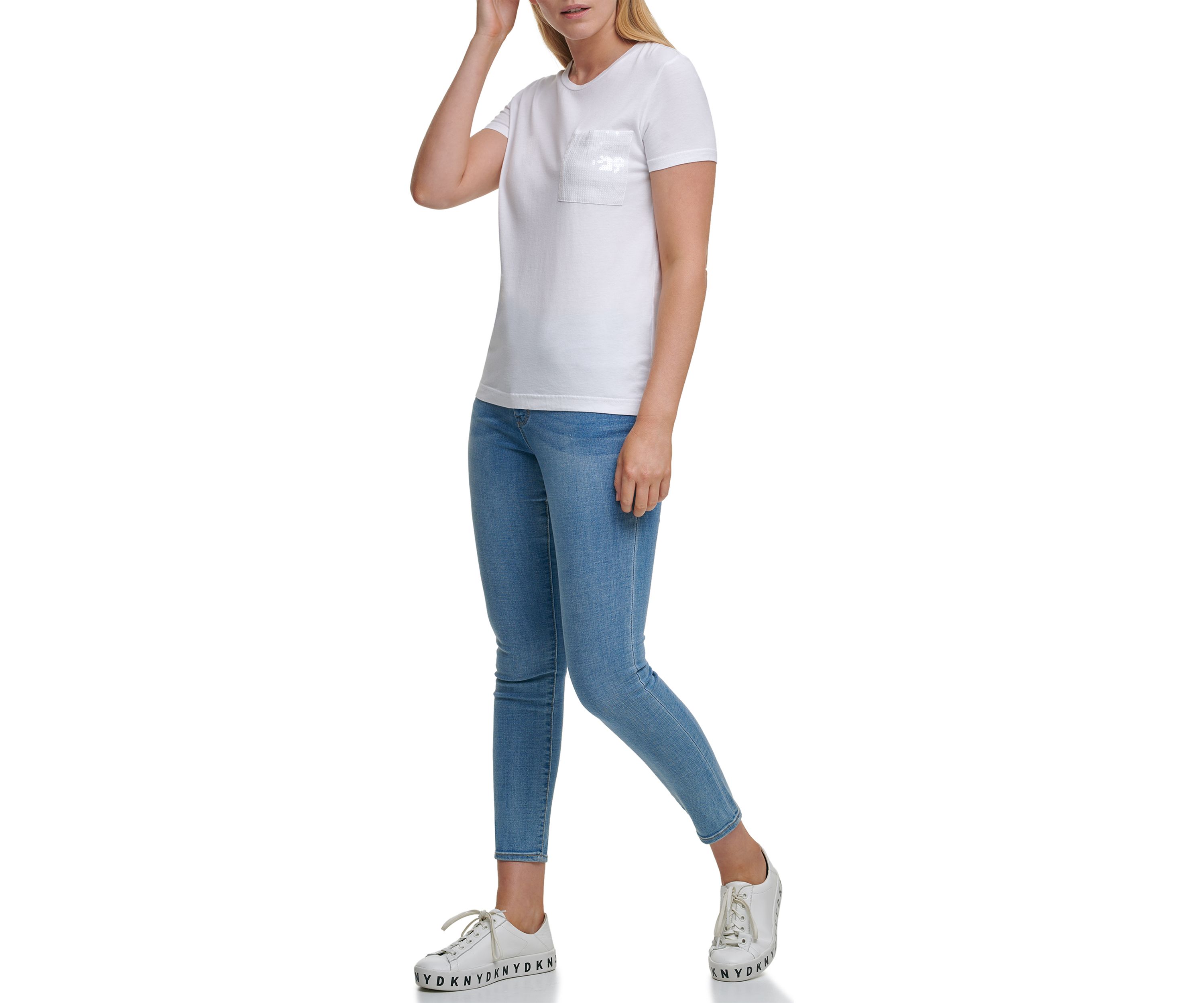 Short Sleeve Sequin Pocket T-Shirt 