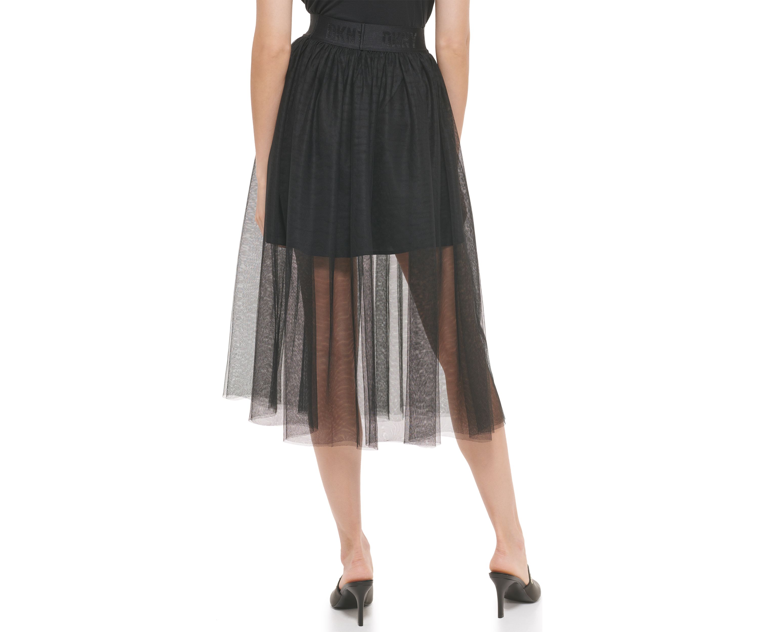 Womens Pull On Tulle Midi Skirt