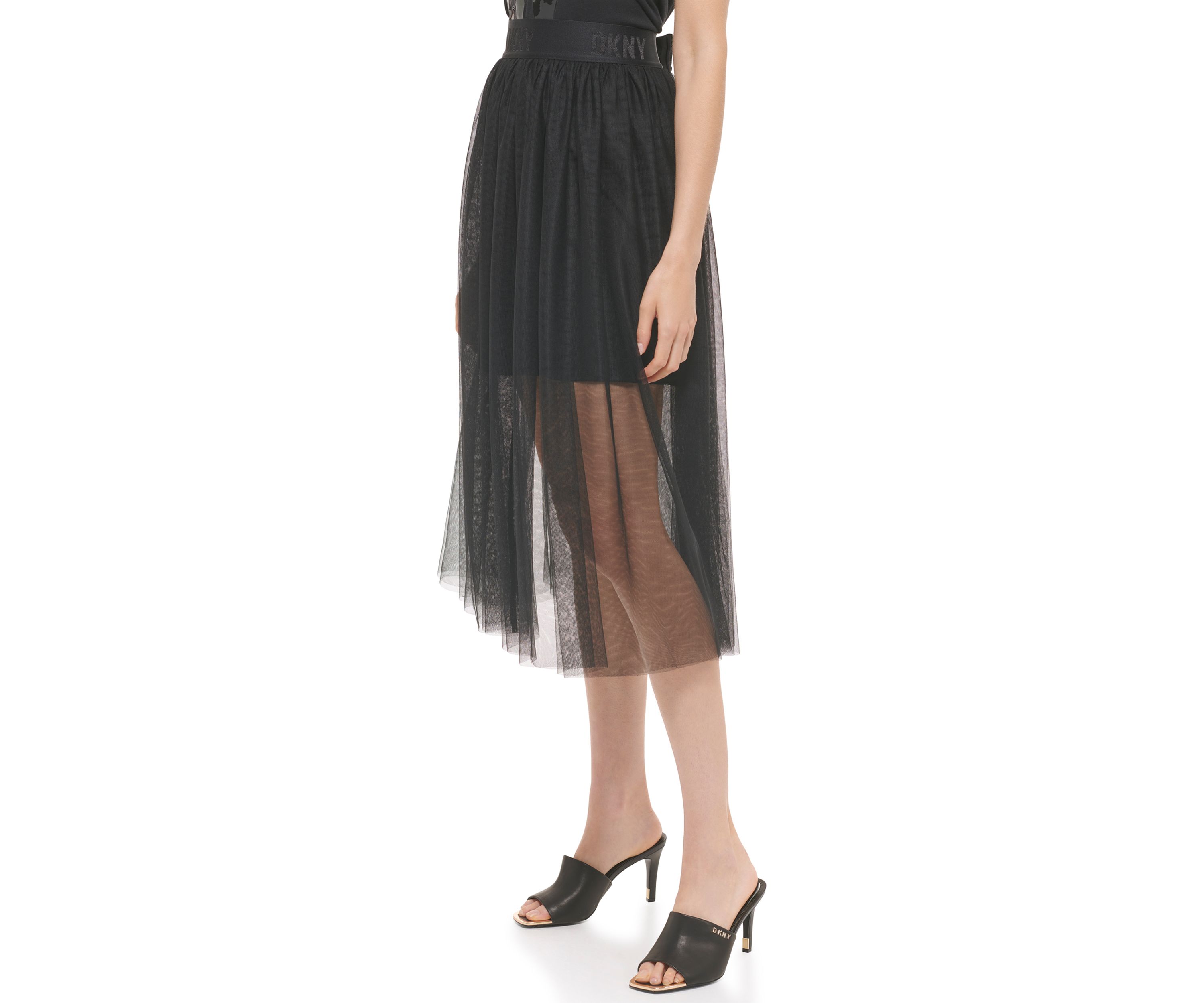 Womens Pull On Tulle Midi Skirt