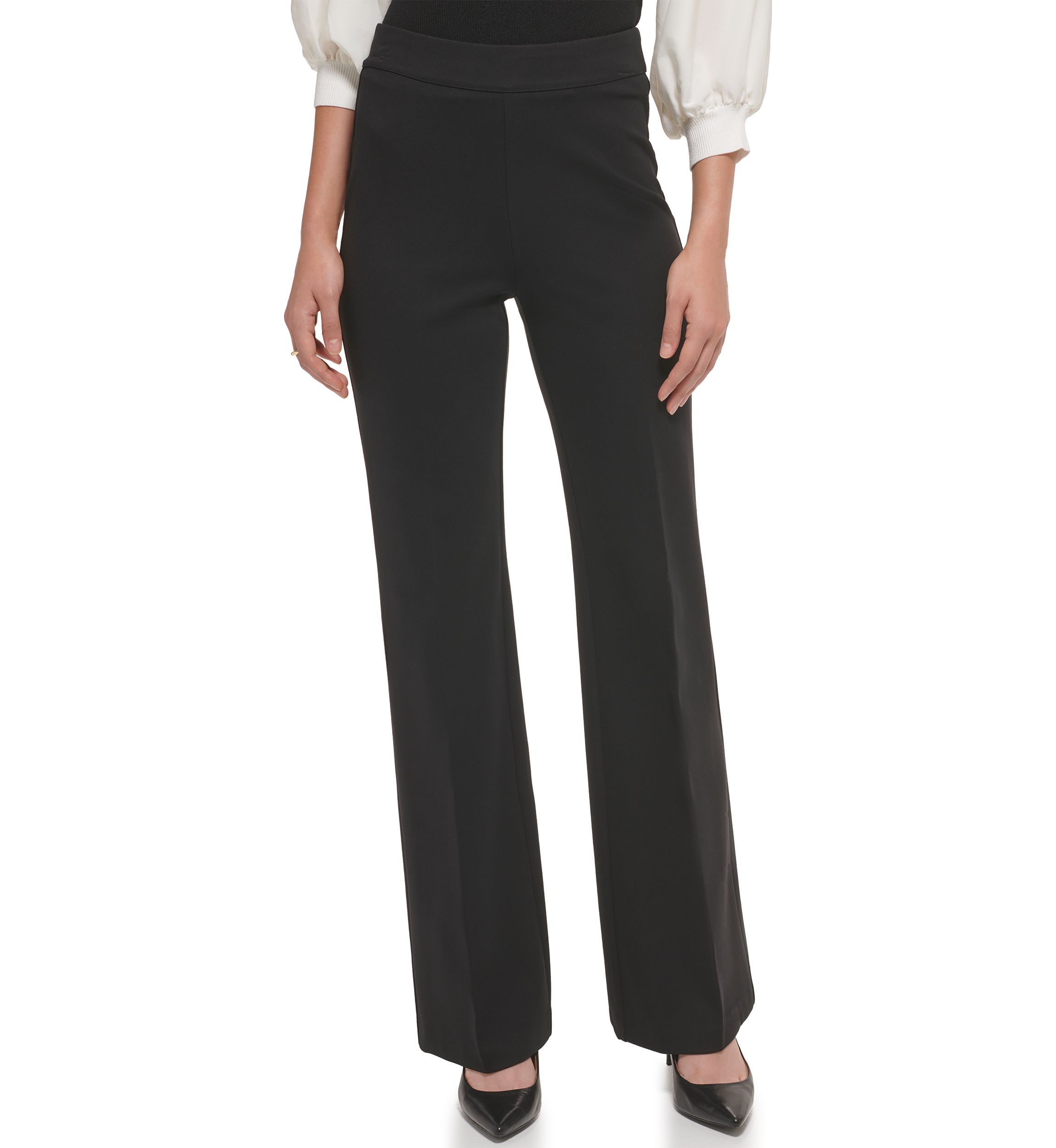 Womens Ponte Pull On Flare Pants