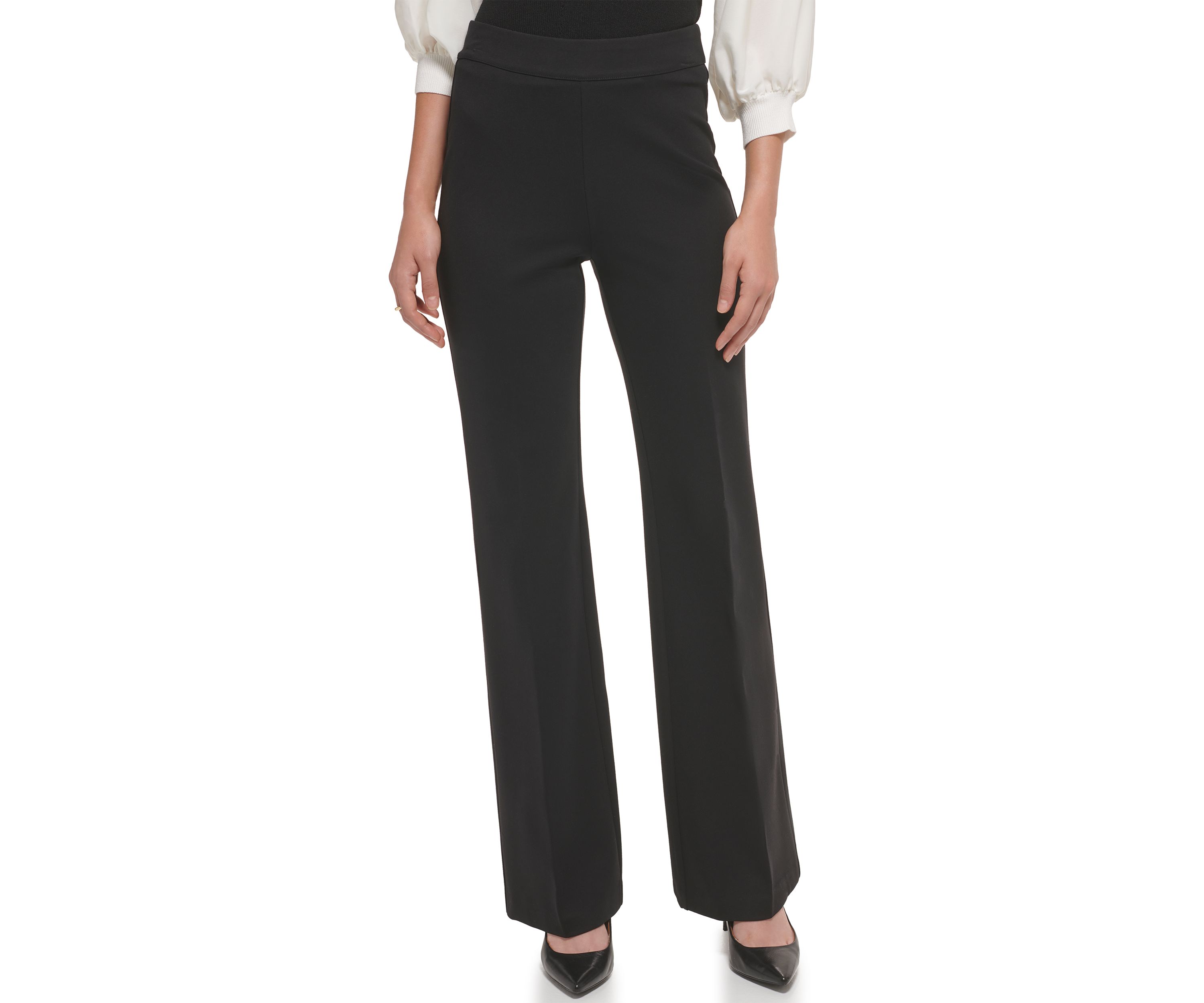 Womens Ponte Pull On Flare Pants