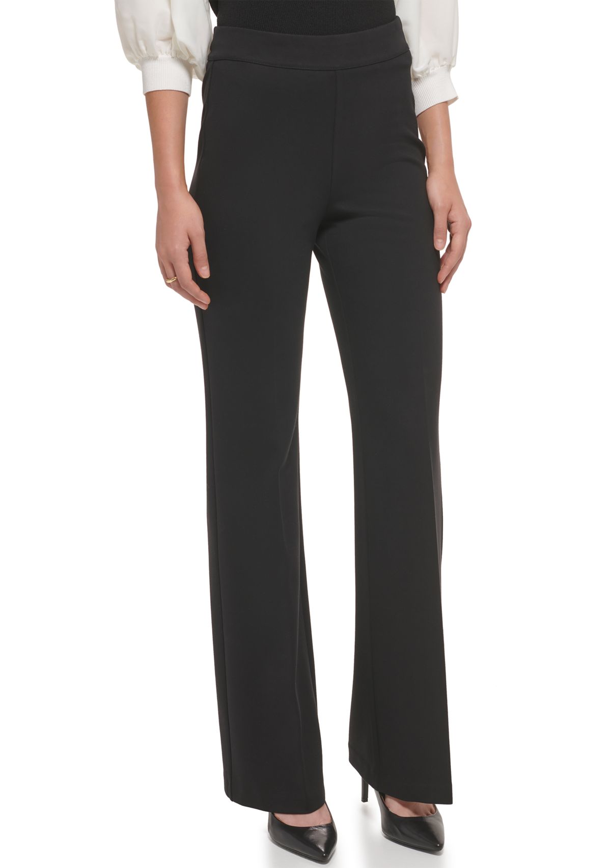Womens Ponte Pull On Flare Pants
