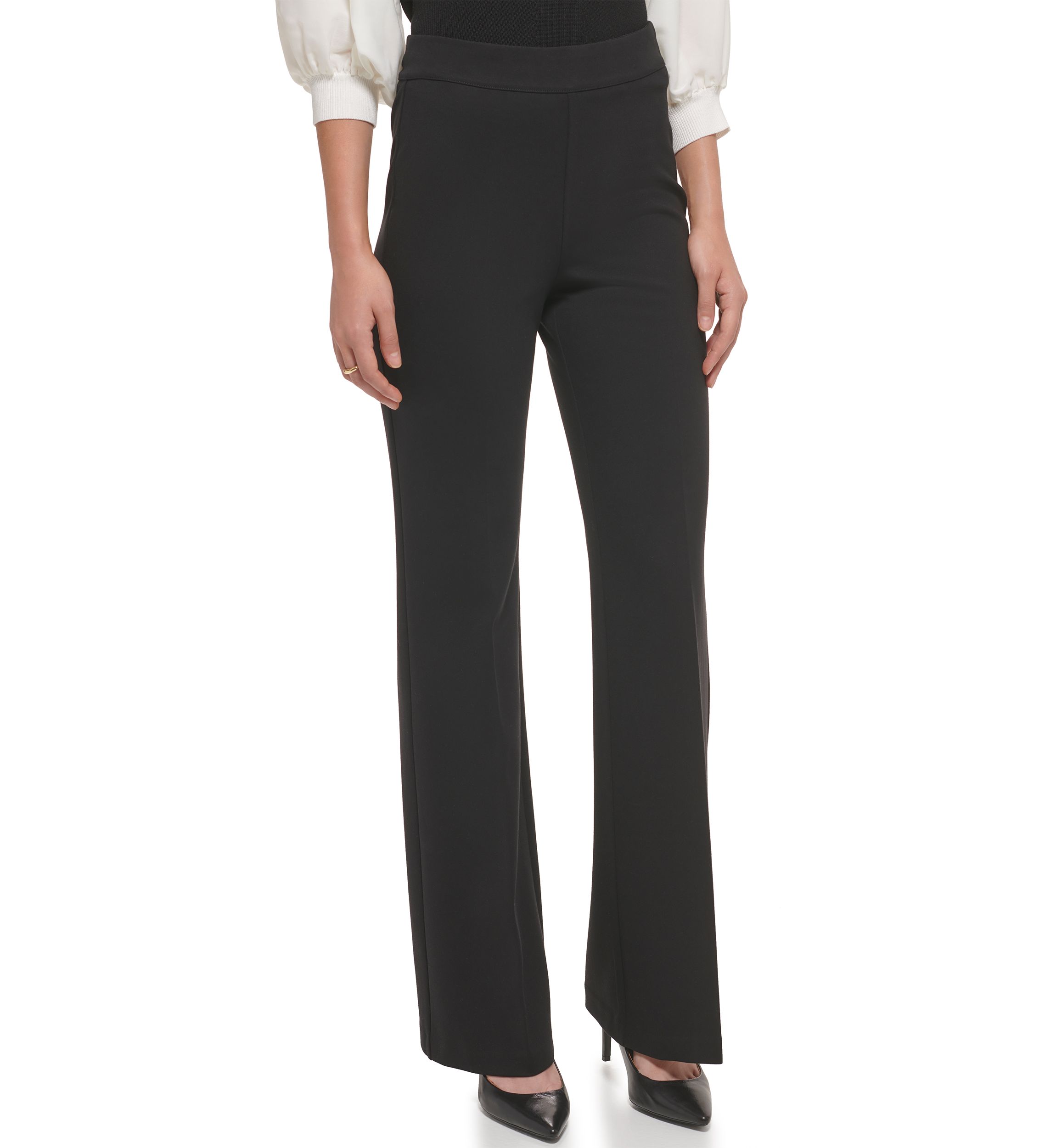 Womens Ponte Pull On Flare Pants