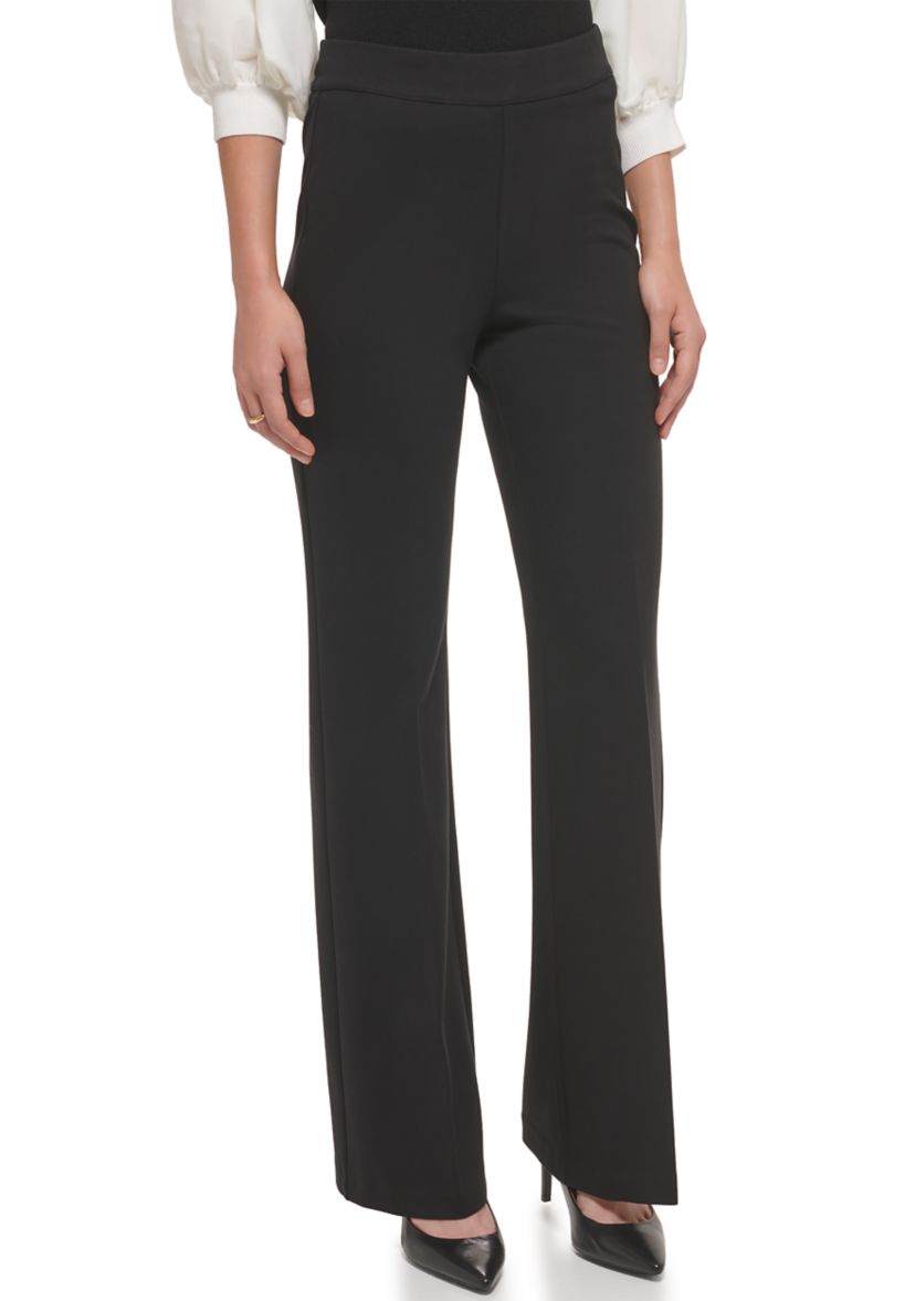 Womens Ponte Pull On Flare Pants