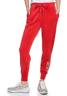 DKNY Women's Velour Sequin Logo Joggers | belk