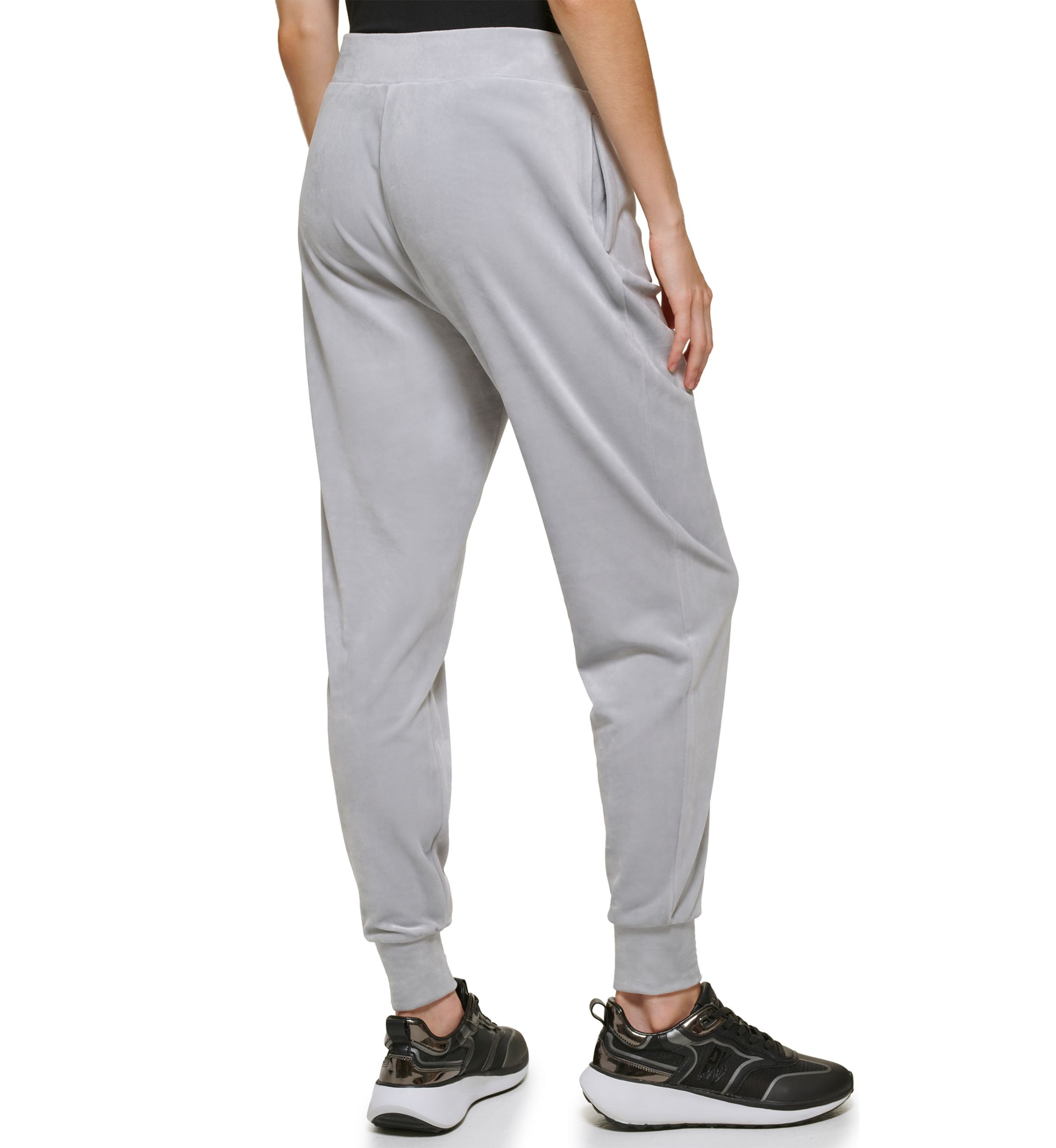 Womens Velour Sequin Logo Joggers