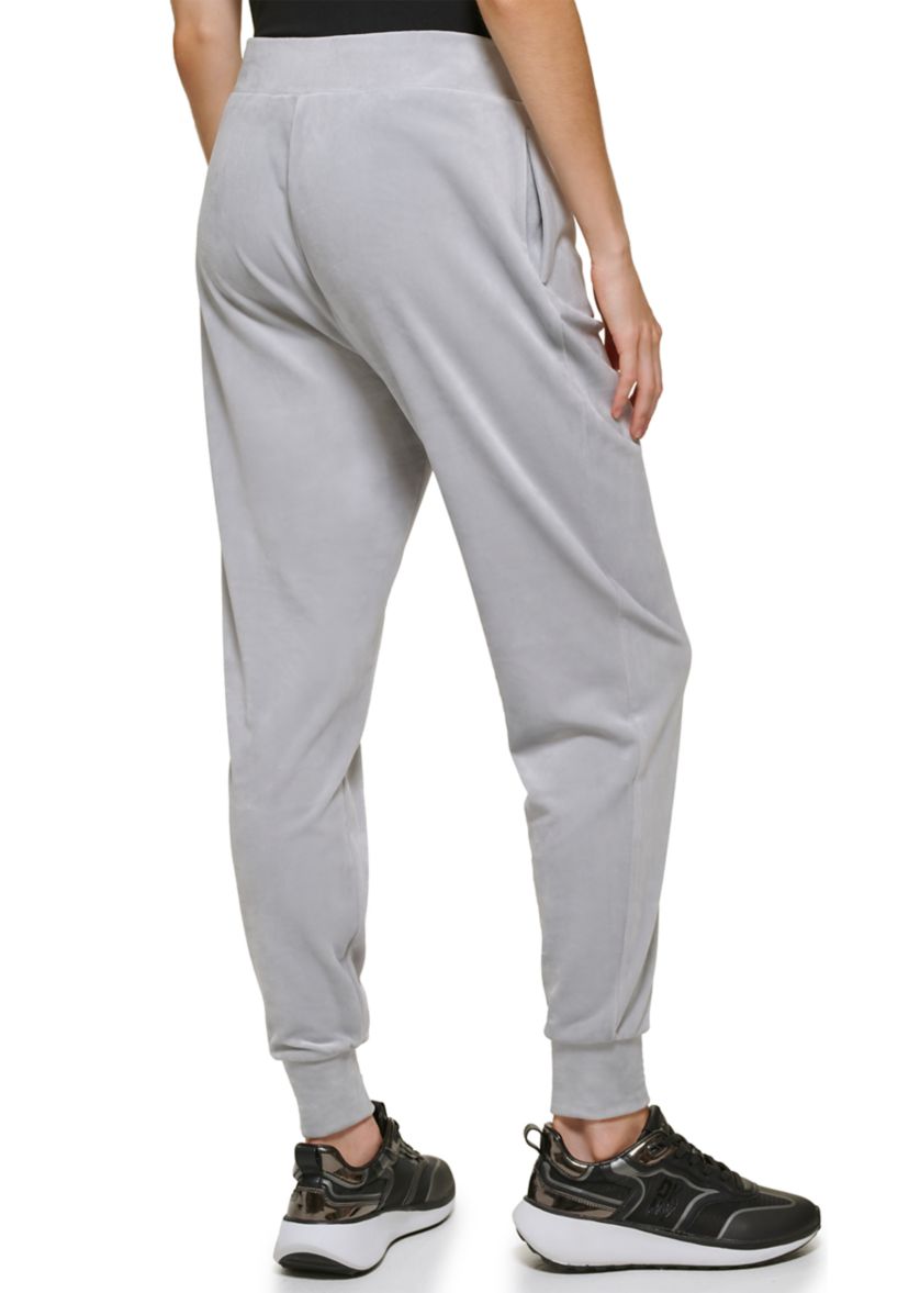 Womens Velour Sequin Logo Joggers