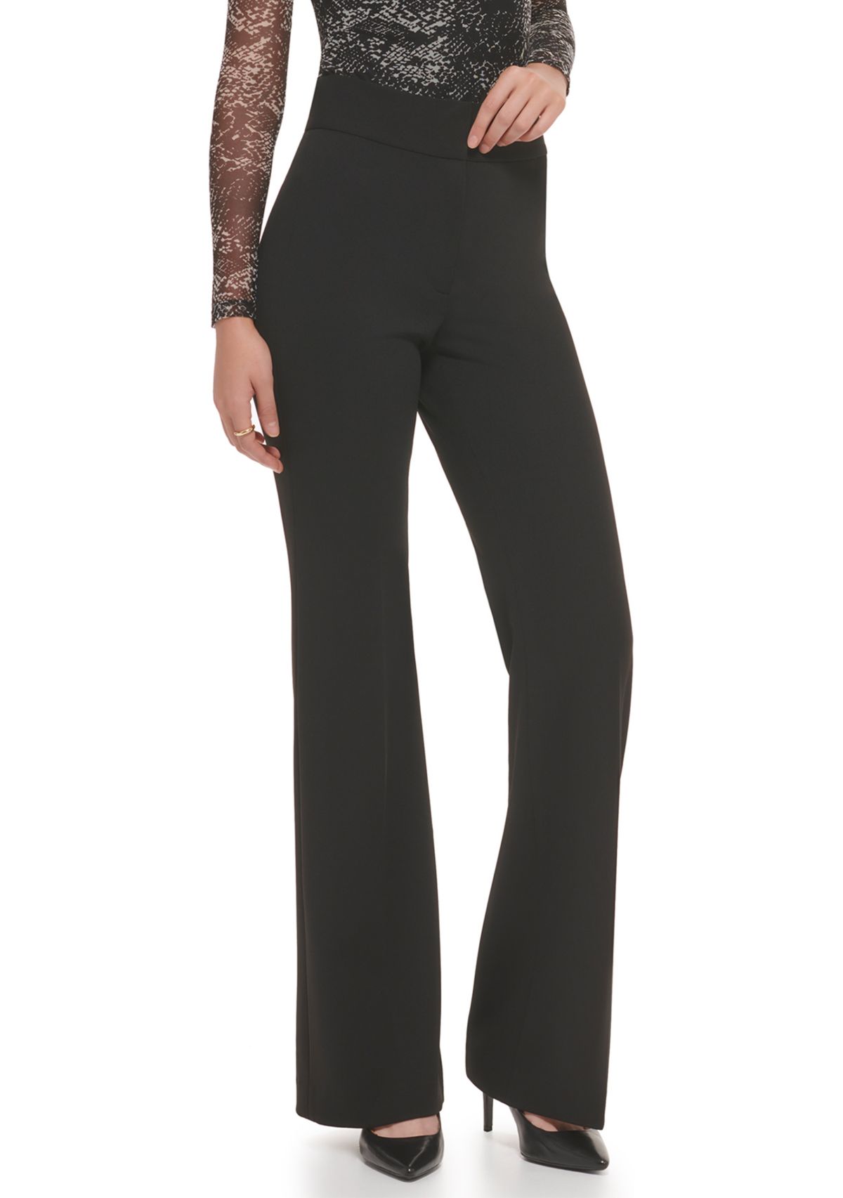 Womens High Rise Wide Leg Career Pants