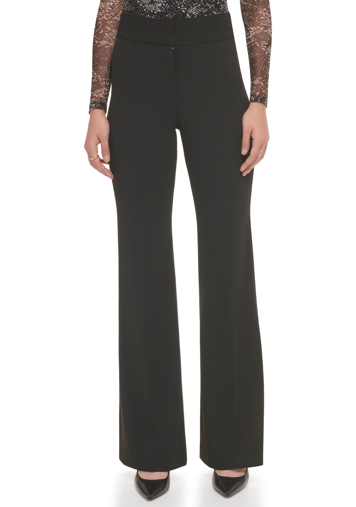 Womens High Rise Wide Leg Career Pants