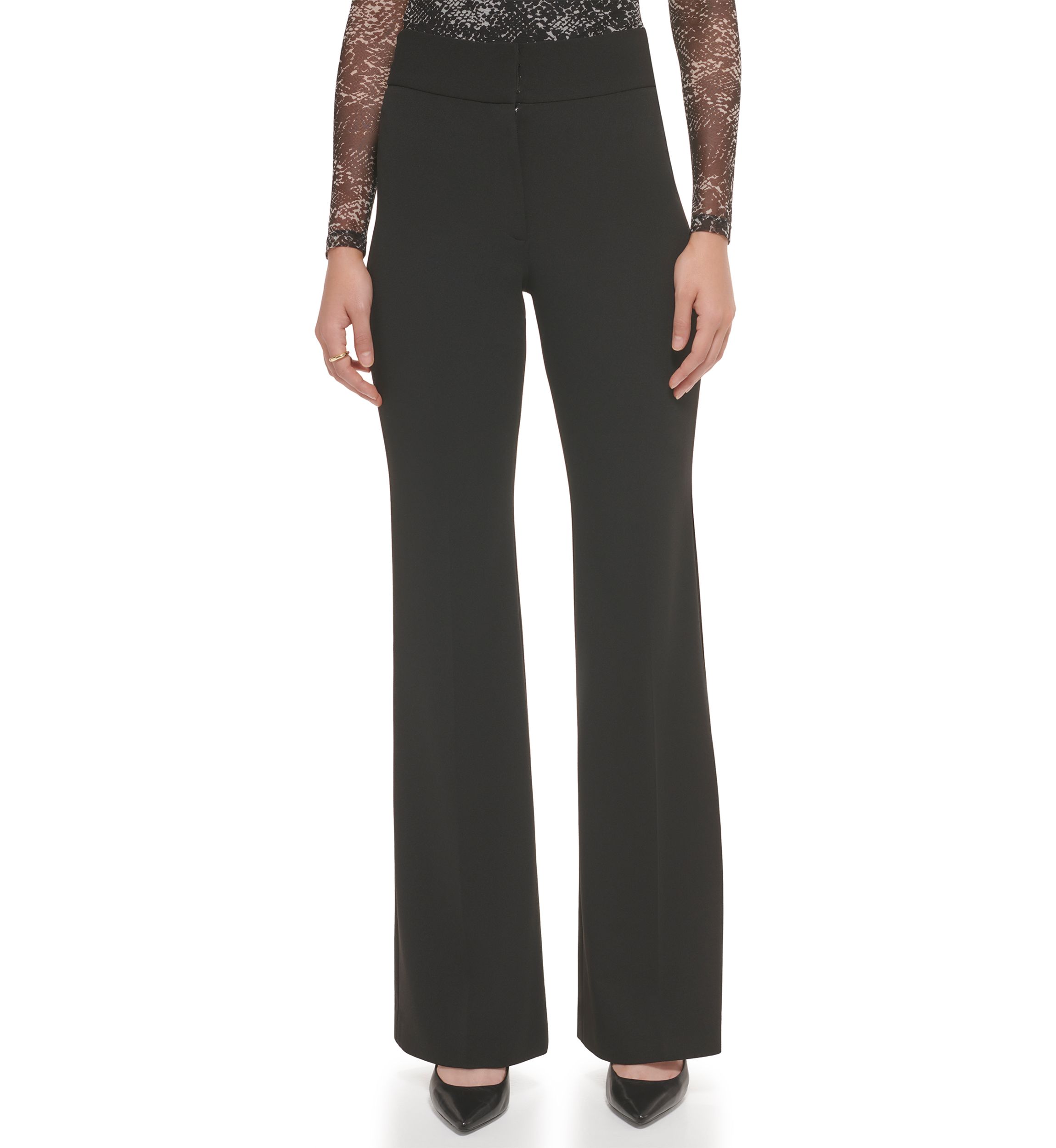 Womens High Rise Wide Leg Career Pants