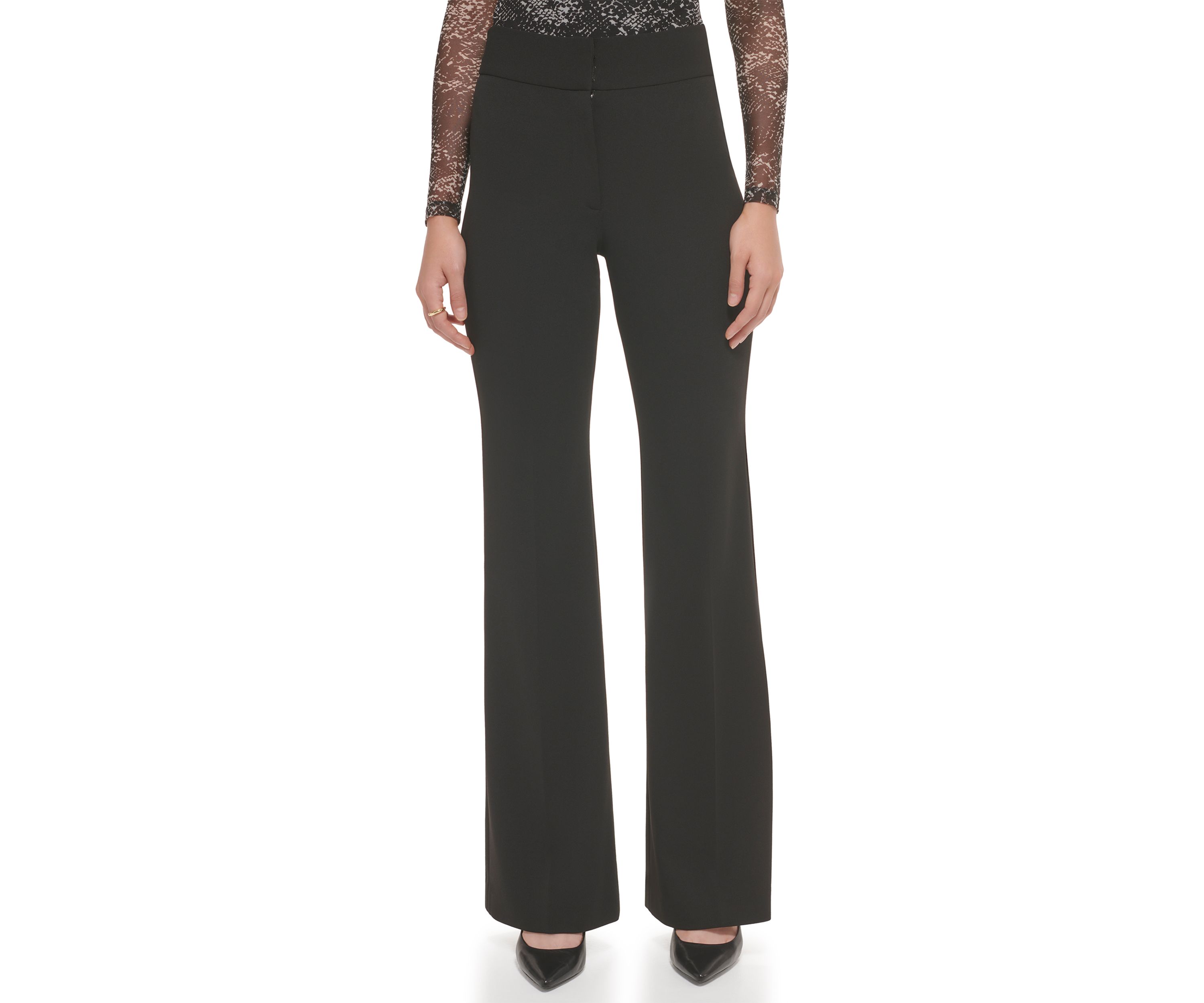 Womens High Rise Wide Leg Career Pants