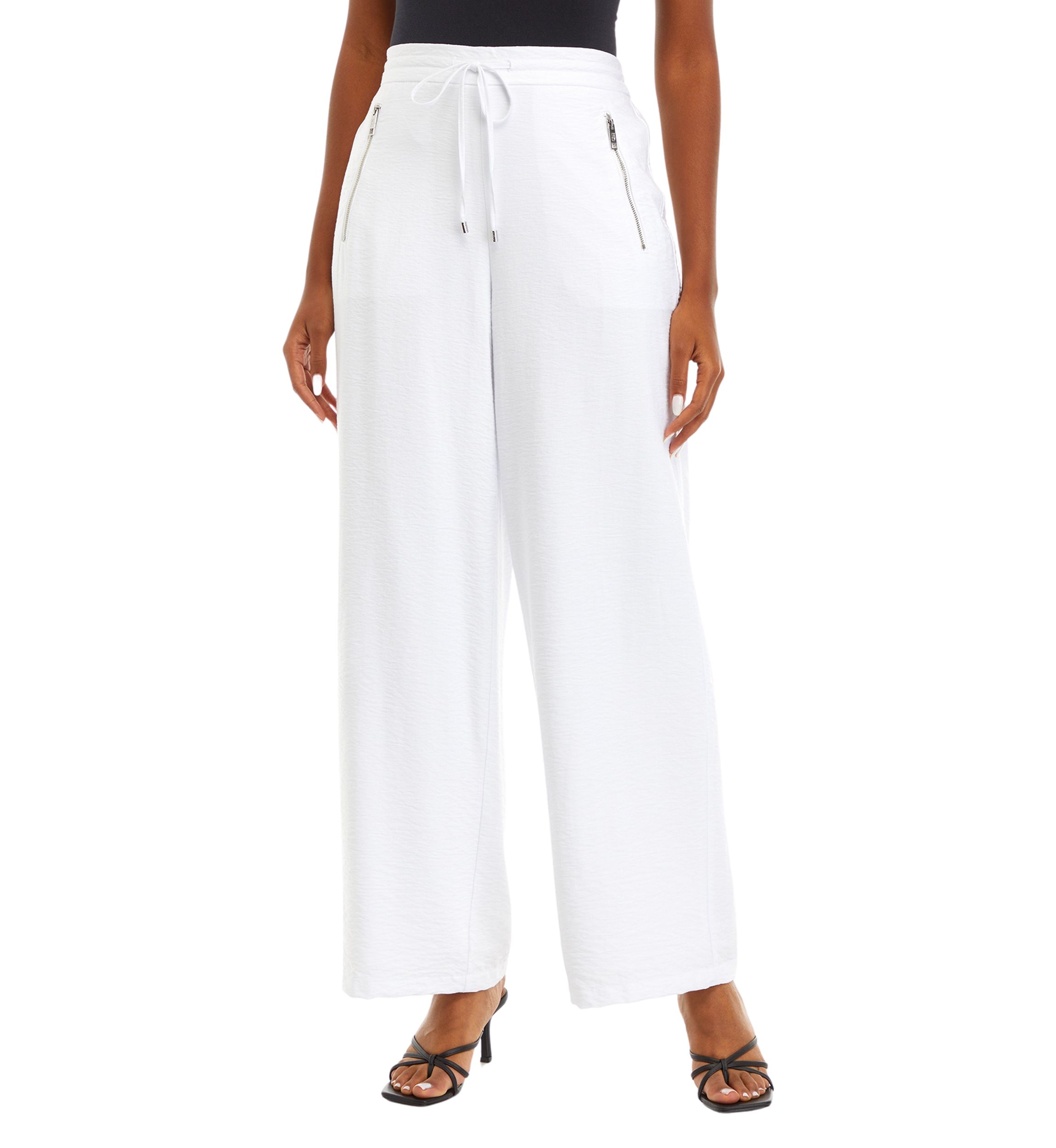 Womens Wide Leg Drapey Twill Pants