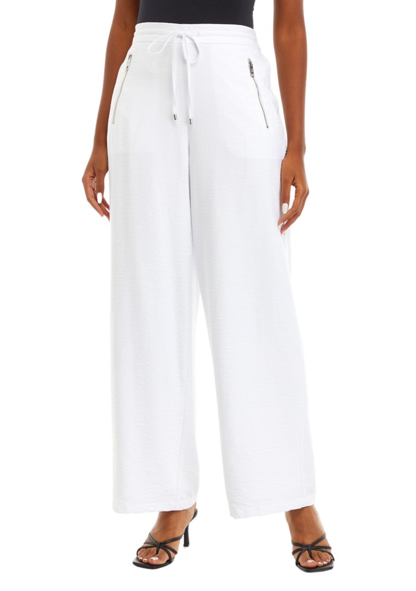 Womens Wide Leg Drapey Twill Pants