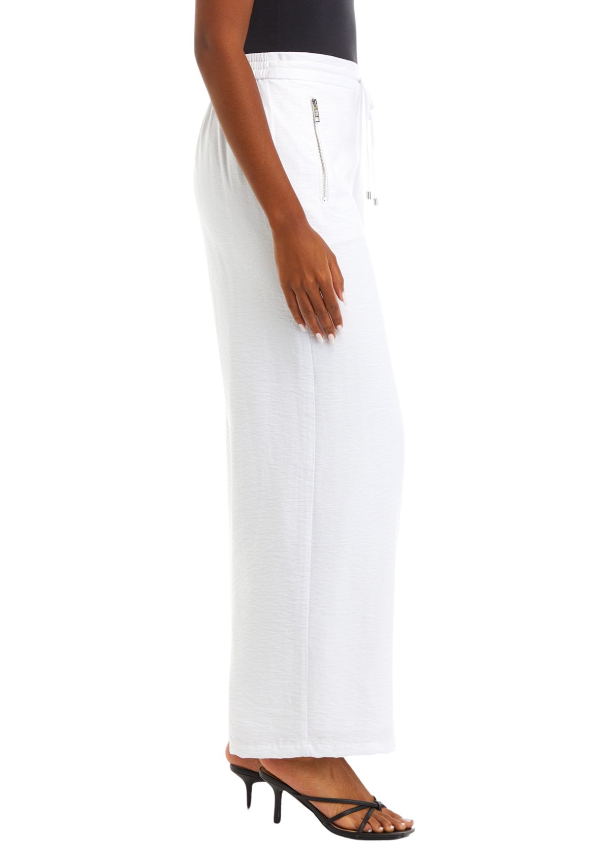 Womens Wide Leg Drapey Twill Pants