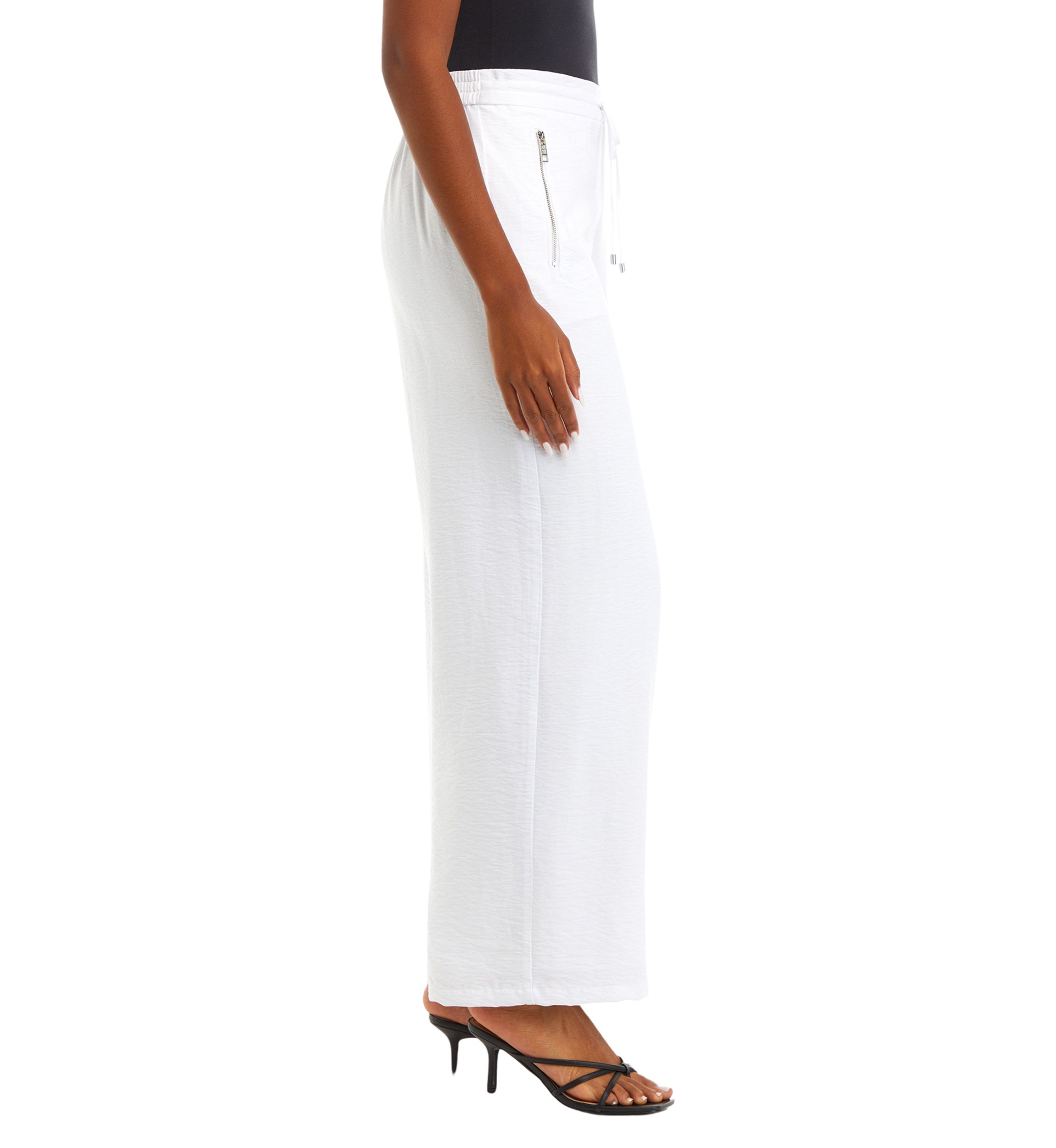 Womens Wide Leg Drapey Twill Pants