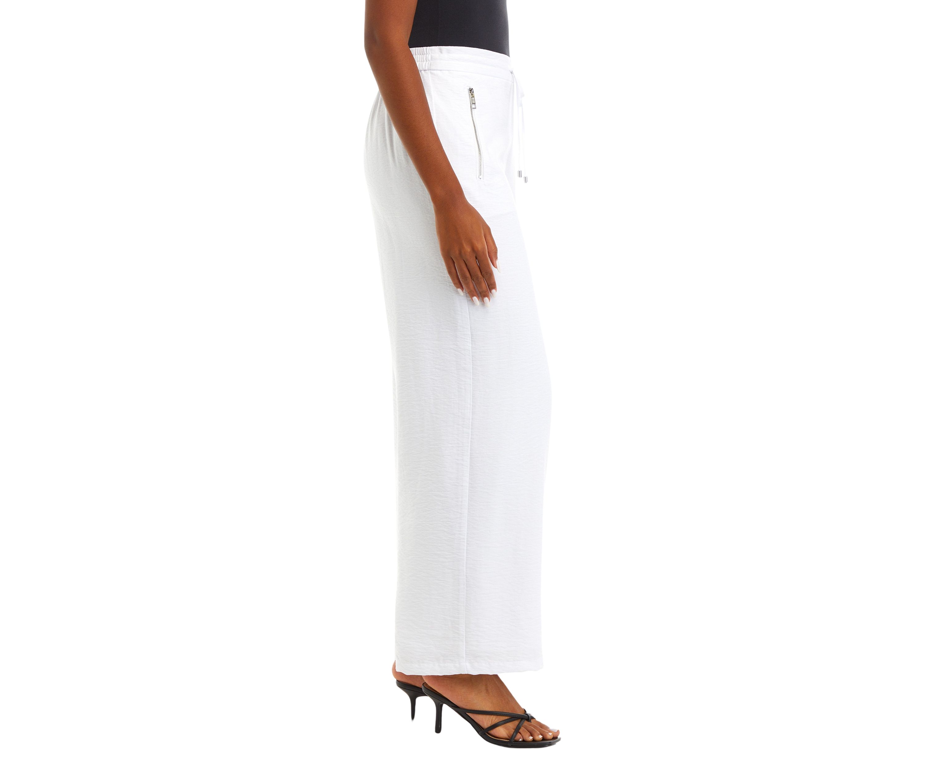 Womens Wide Leg Drapey Twill Pants