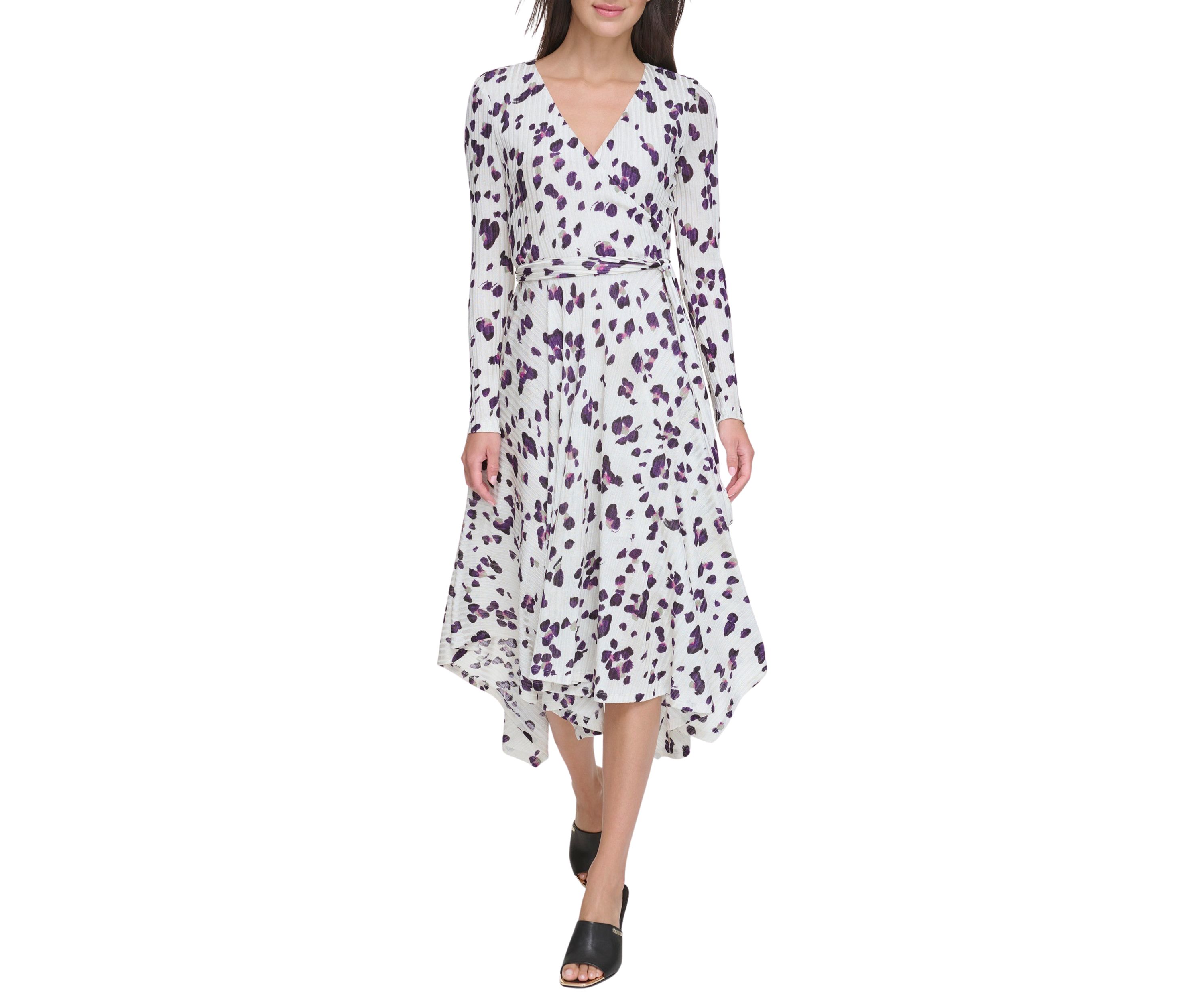 Womens Printed Wrap Dress