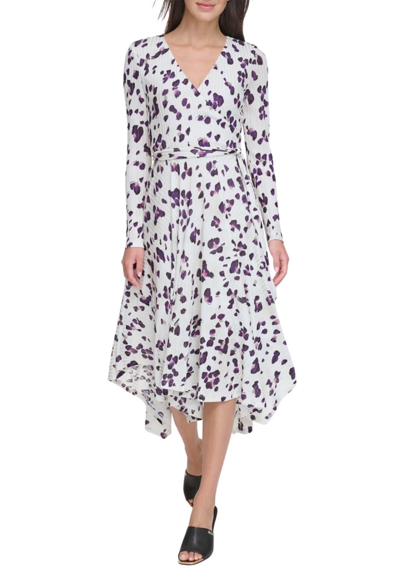 Womens Printed Wrap Dress