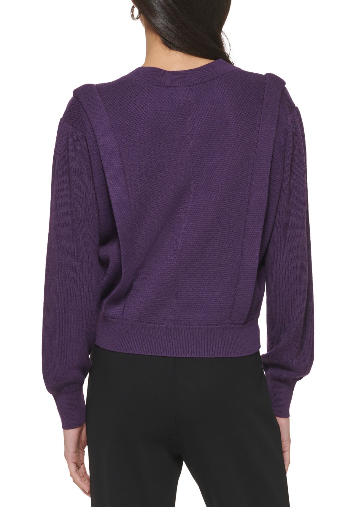 Womens Long Sleeve V-Neck Flange Sweater