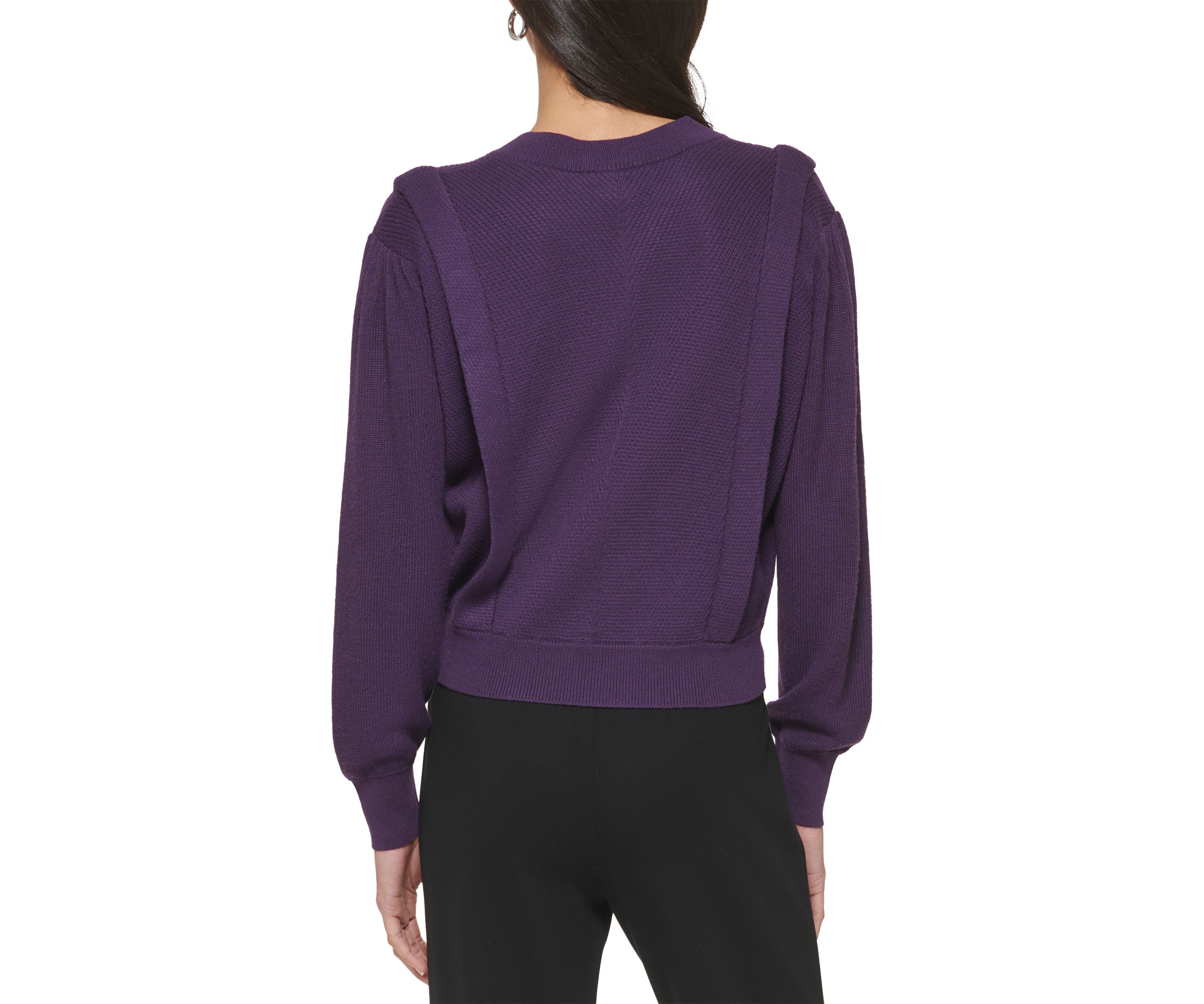 Womens Long Sleeve V-Neck Flange Sweater