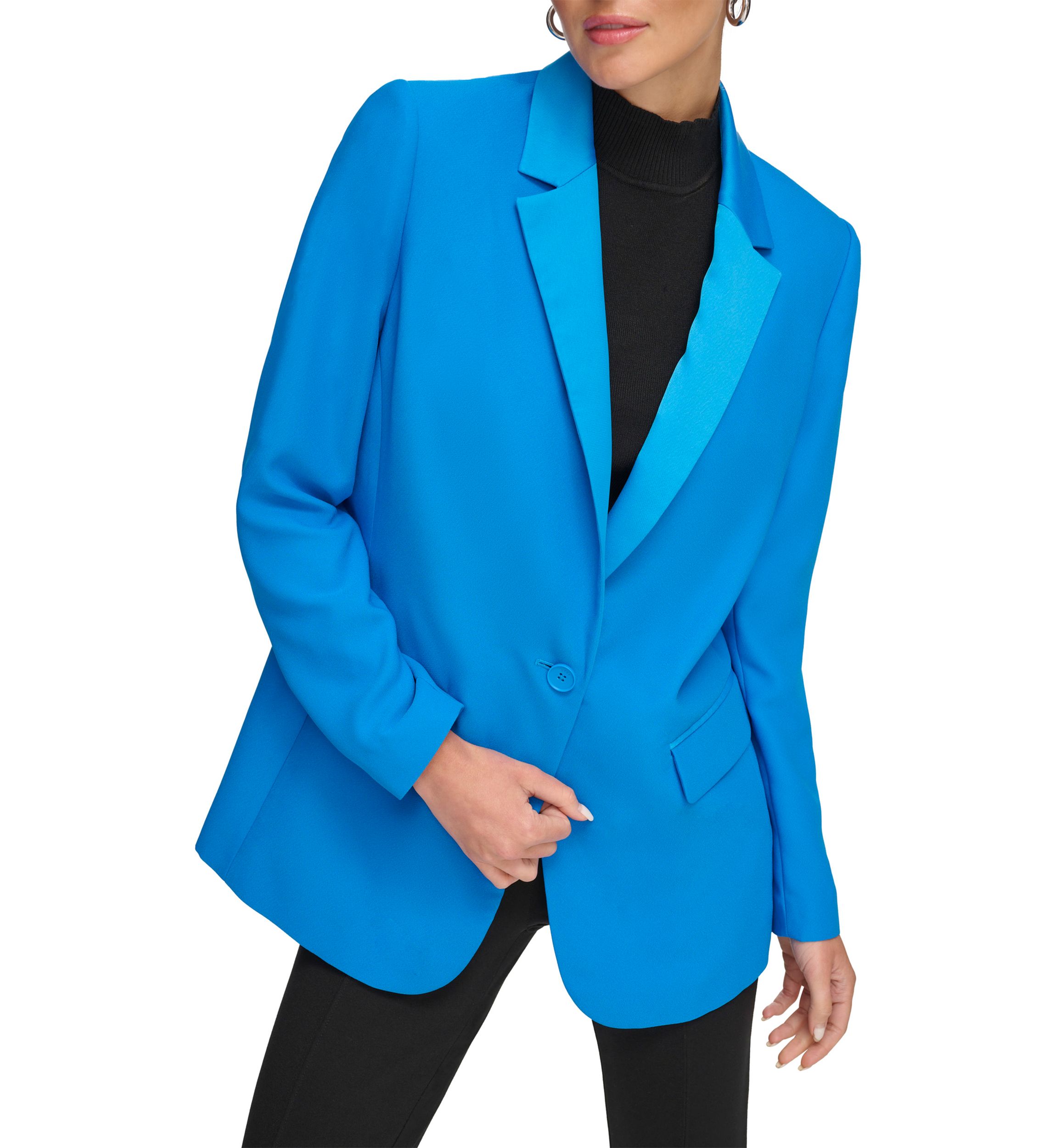 Womens Long Sleeve Notch Collar Blazer 
