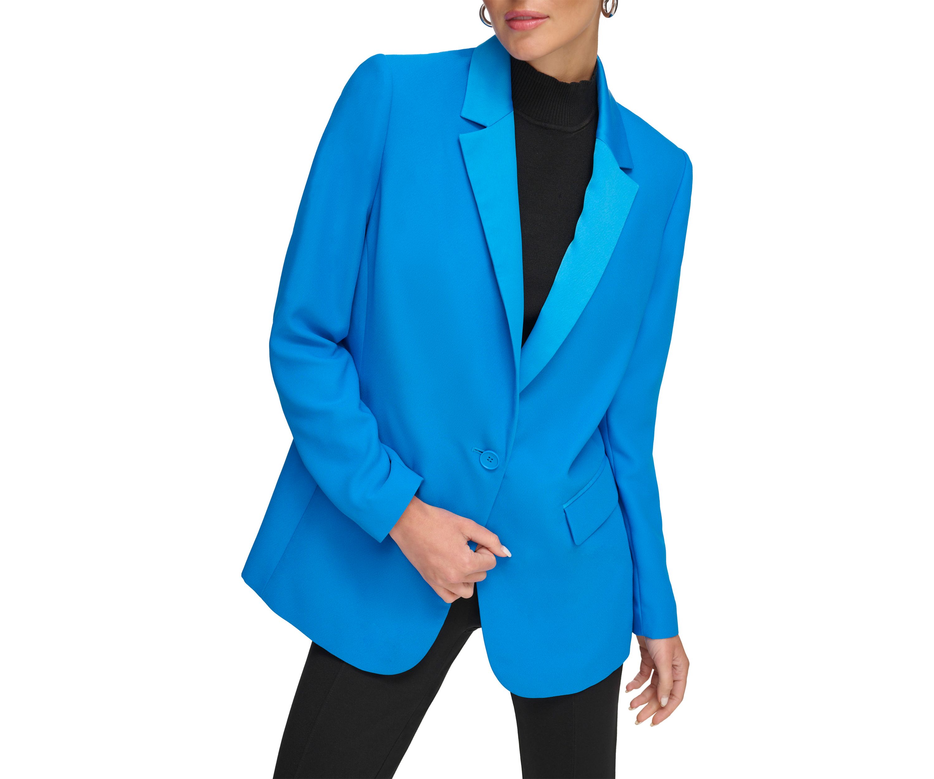 Womens Long Sleeve Notch Collar Blazer 