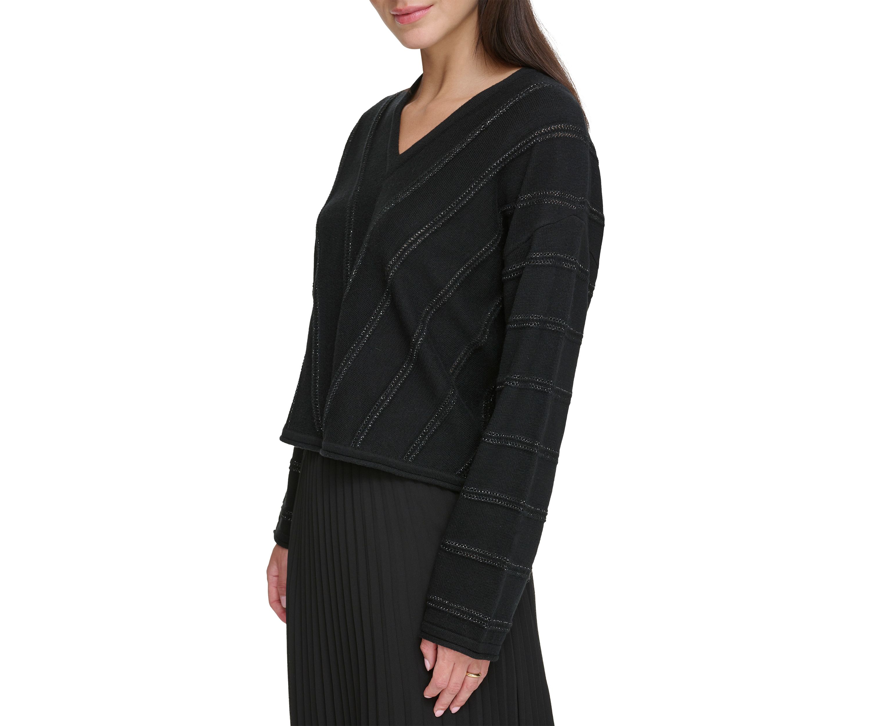 Womens V-Neck Chevron Sweater 