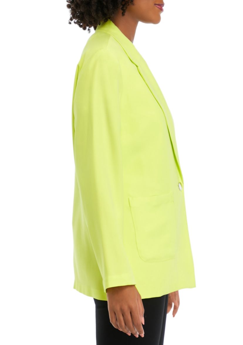 Womens Notch Collar Long Blazer