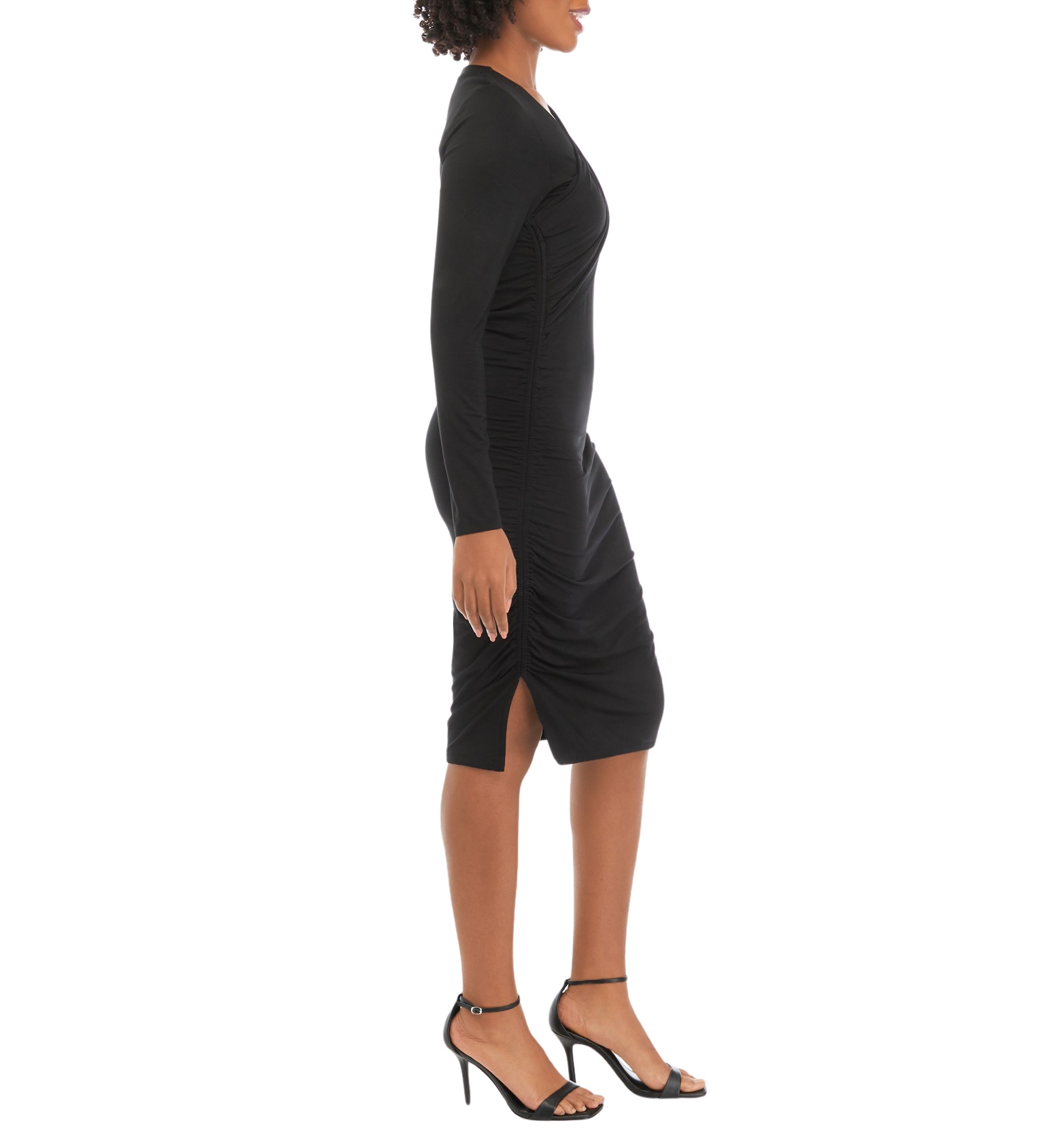 Womens Long Sleeve Twist Front Dress