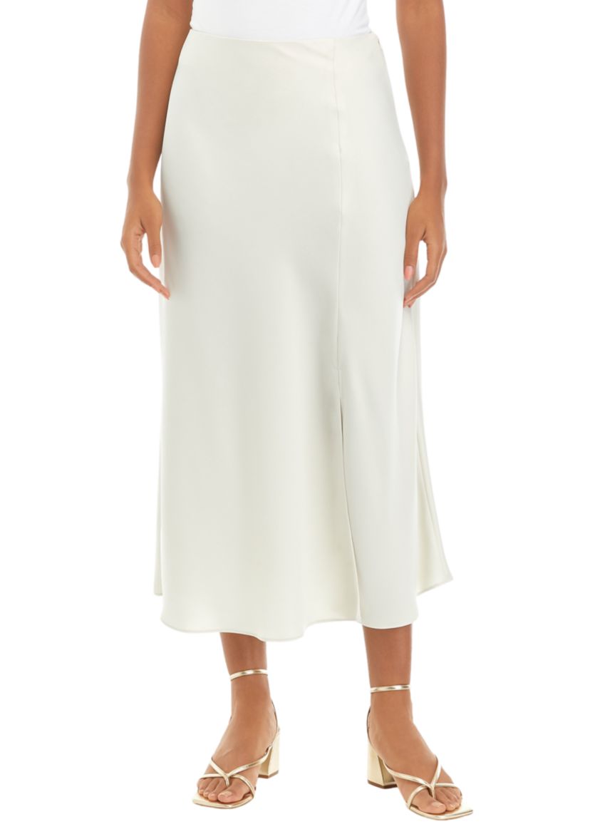 Womens Midi Satin Skirt
