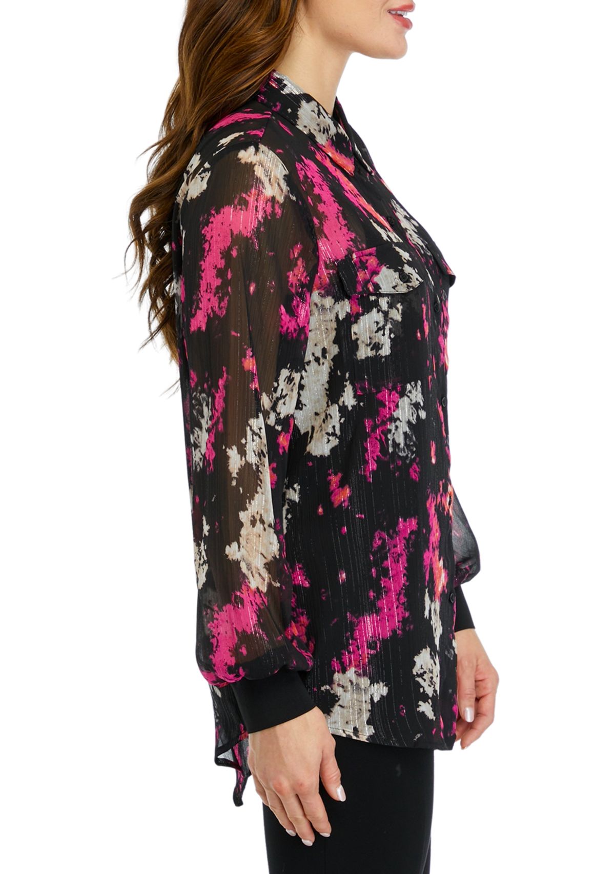 Womens Printed Pocket Blouse
