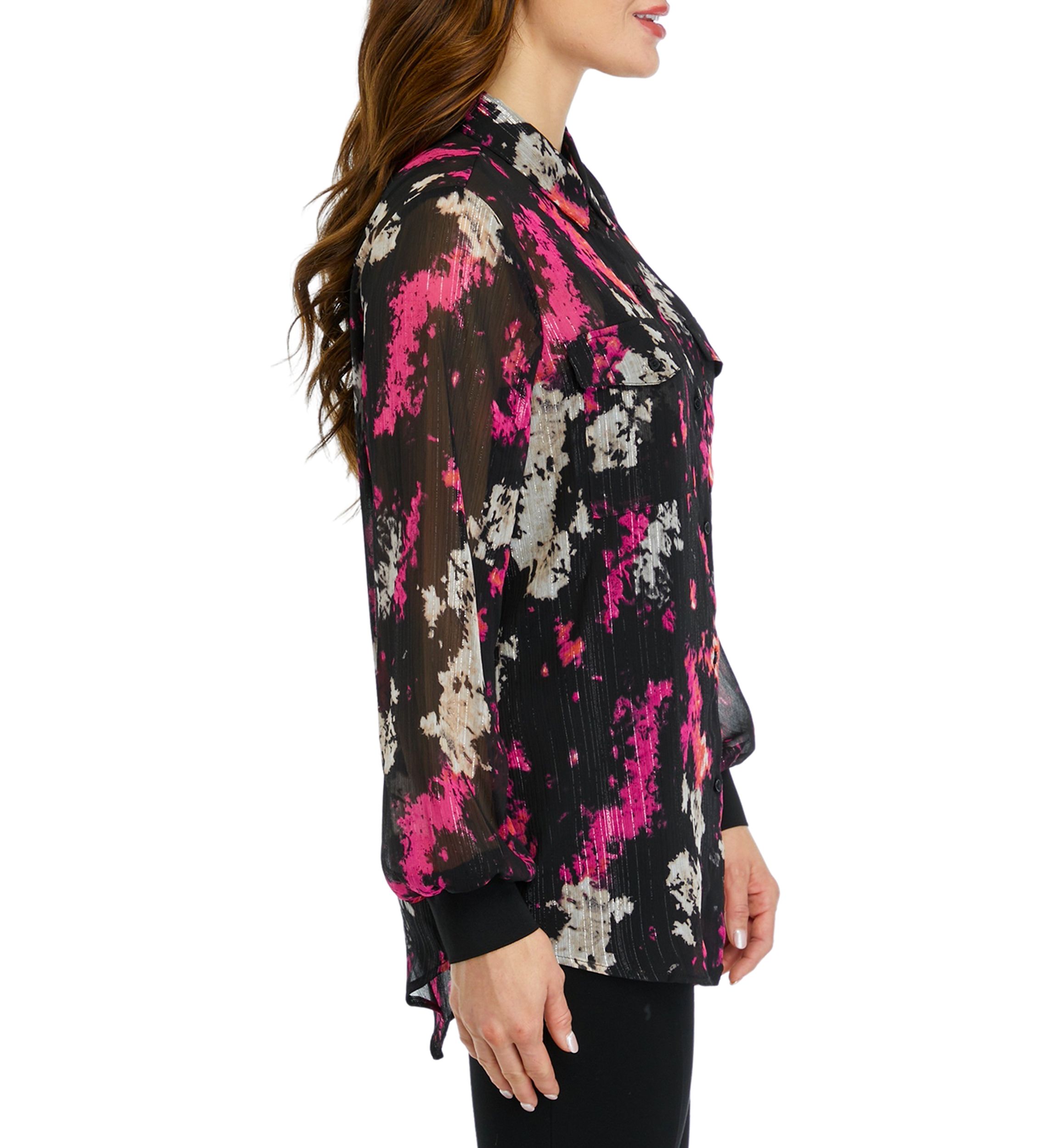 Womens Printed Pocket Blouse