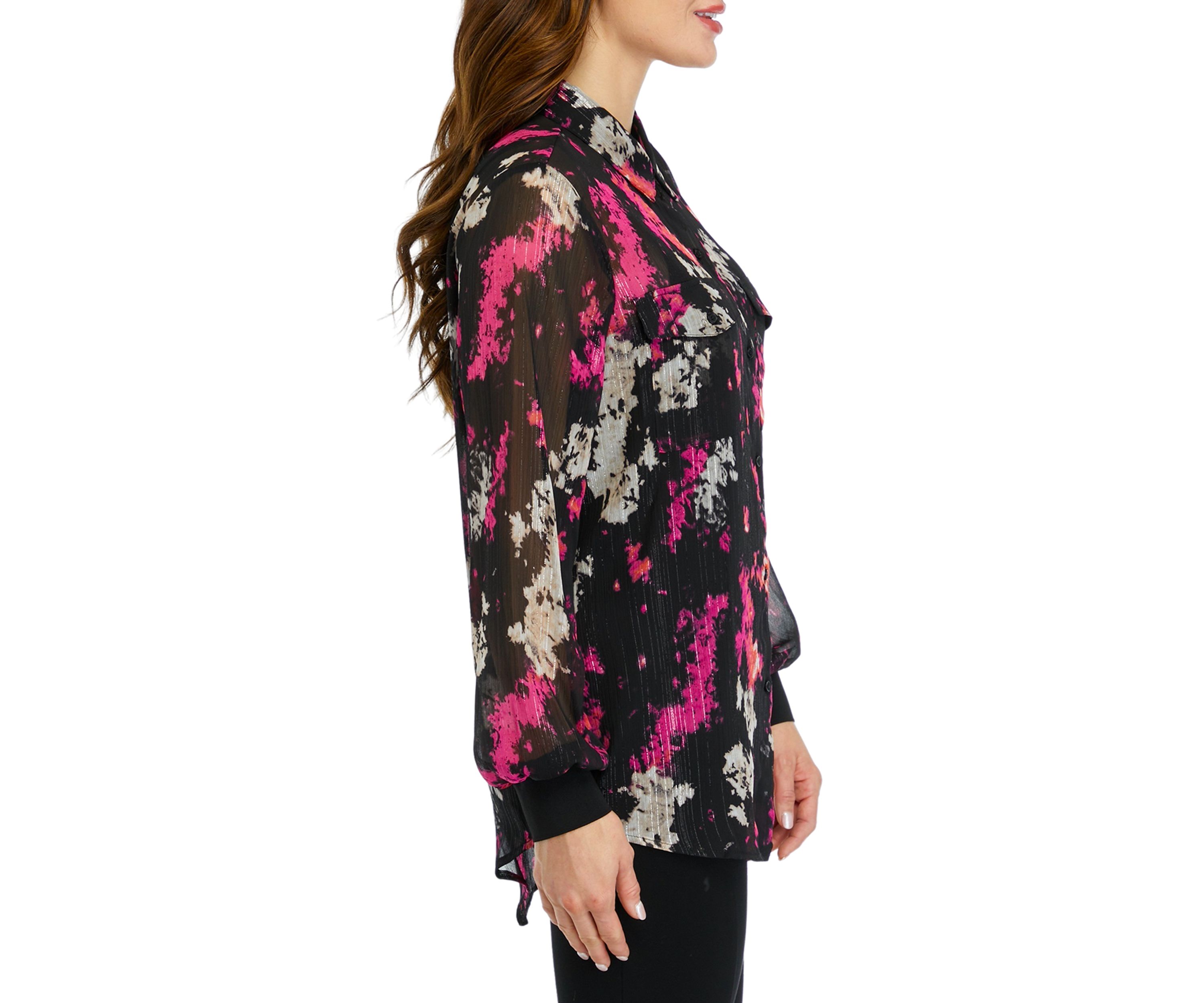 Womens Printed Pocket Blouse