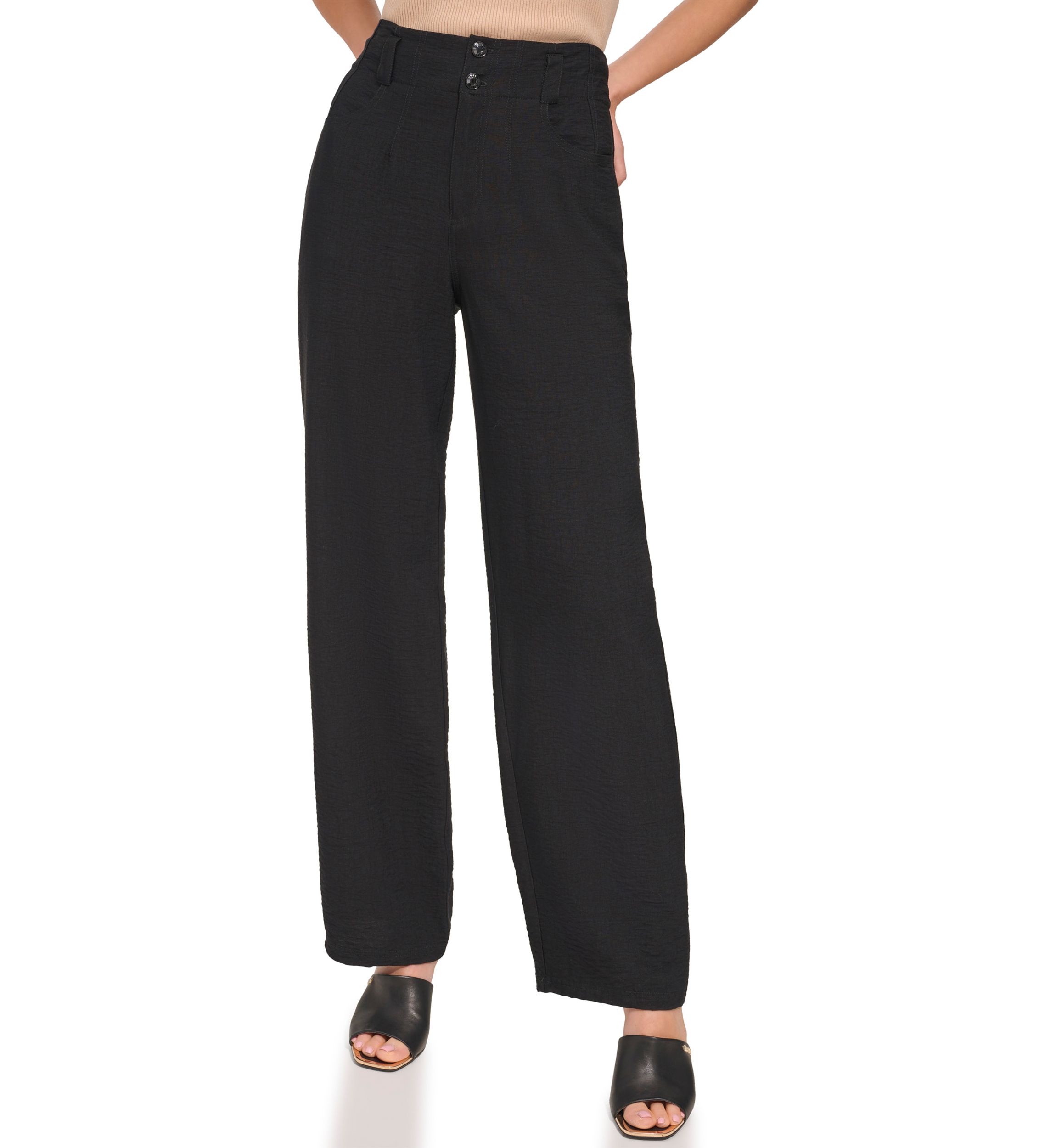 Womens Crinkle Wide Leg Pants