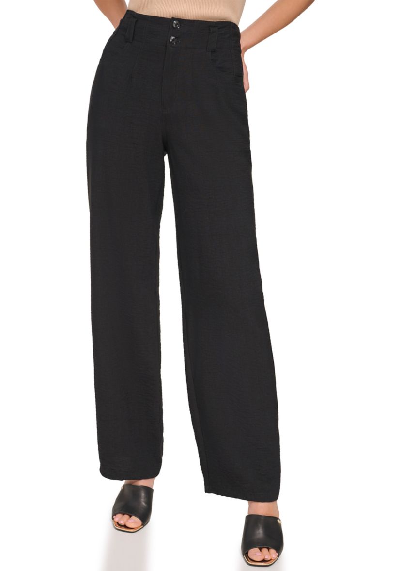 Womens Crinkle Wide Leg Pants