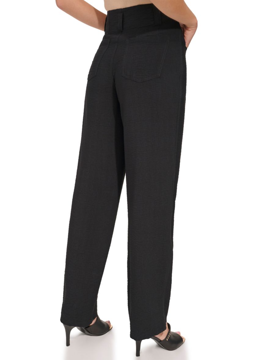 Womens Crinkle Wide Leg Pants
