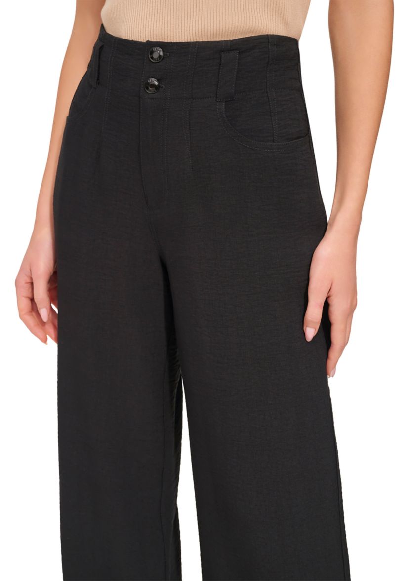Womens Crinkle Wide Leg Pants