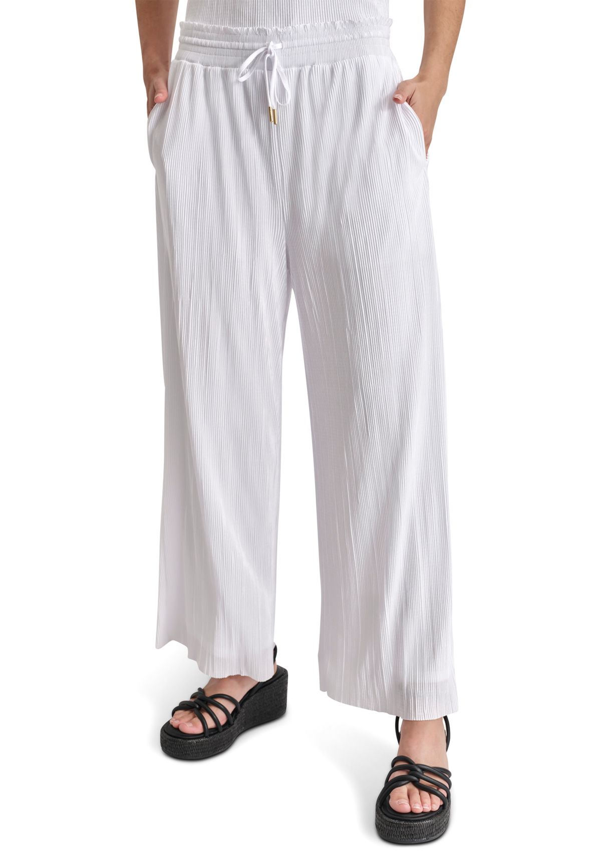 Womens Pull On Plisse Pants