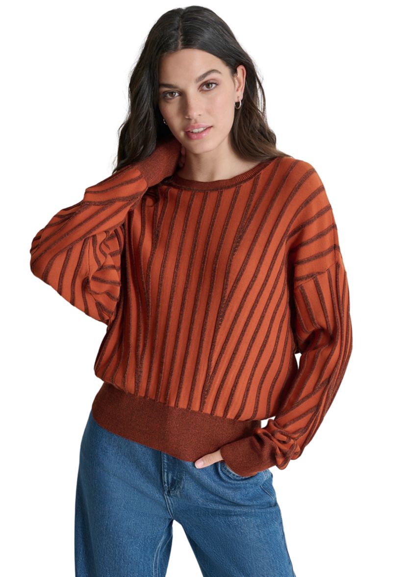 Womens Long Sleeve Ribbed Dolman Sweater