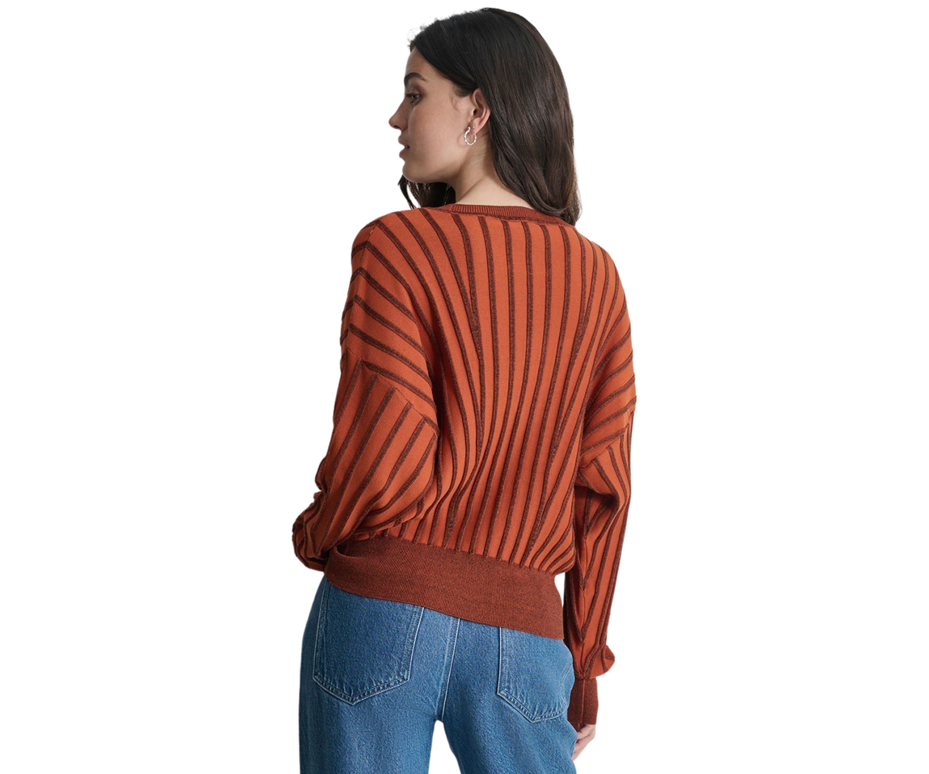 Womens Long Sleeve Ribbed Dolman Sweater
