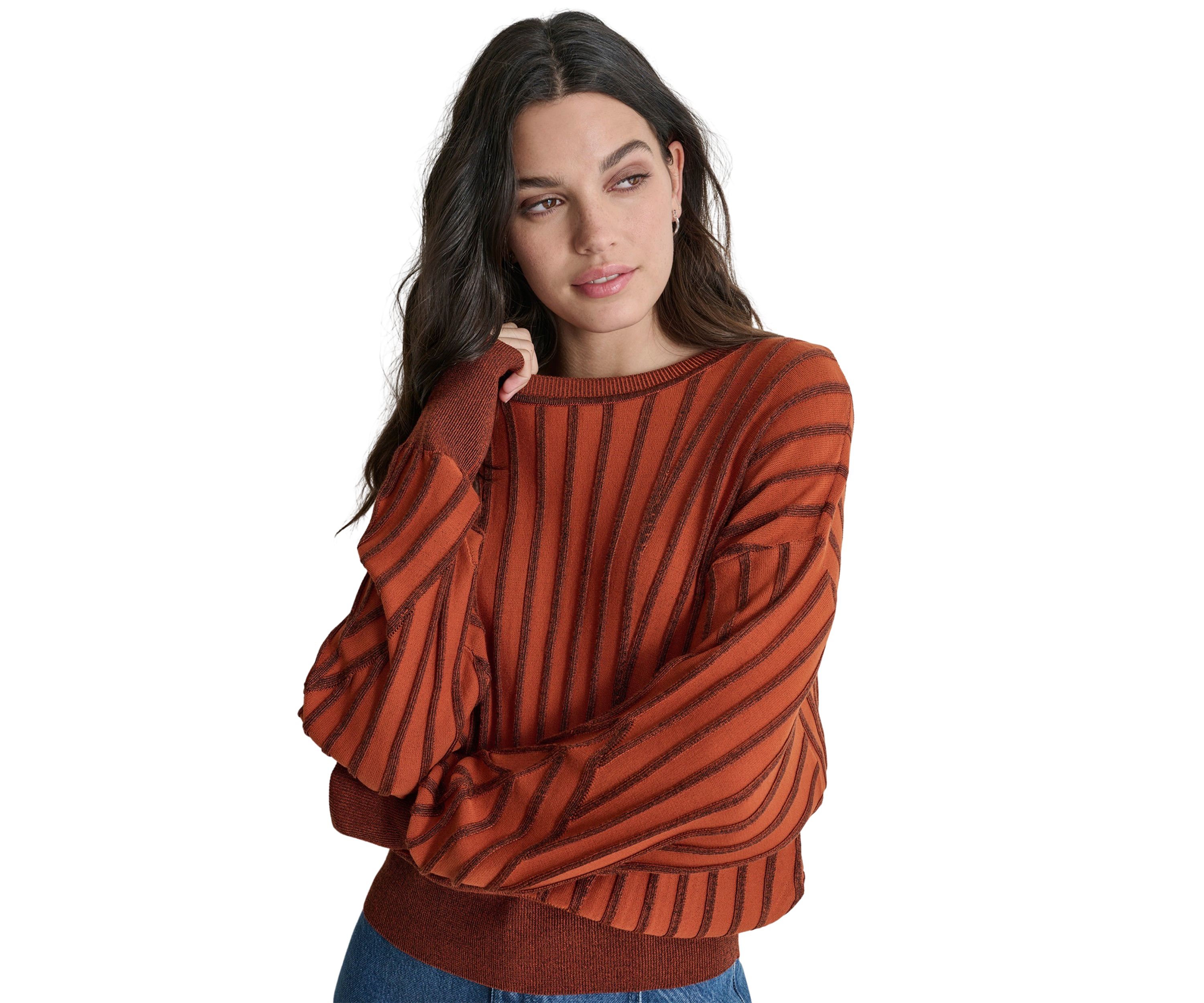 Womens Long Sleeve Ribbed Dolman Sweater