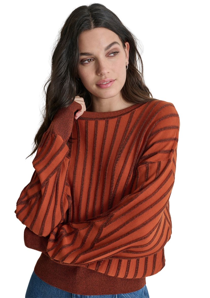 Womens Long Sleeve Ribbed Dolman Sweater
