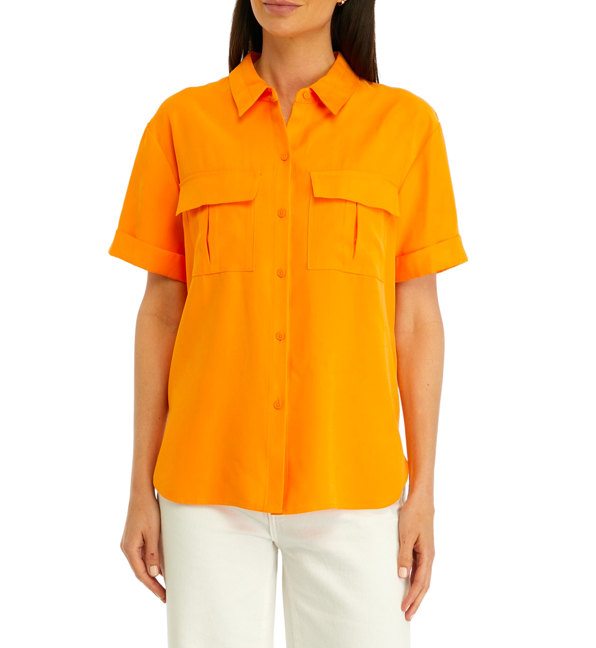 Womens Utility Split Hem Shirt