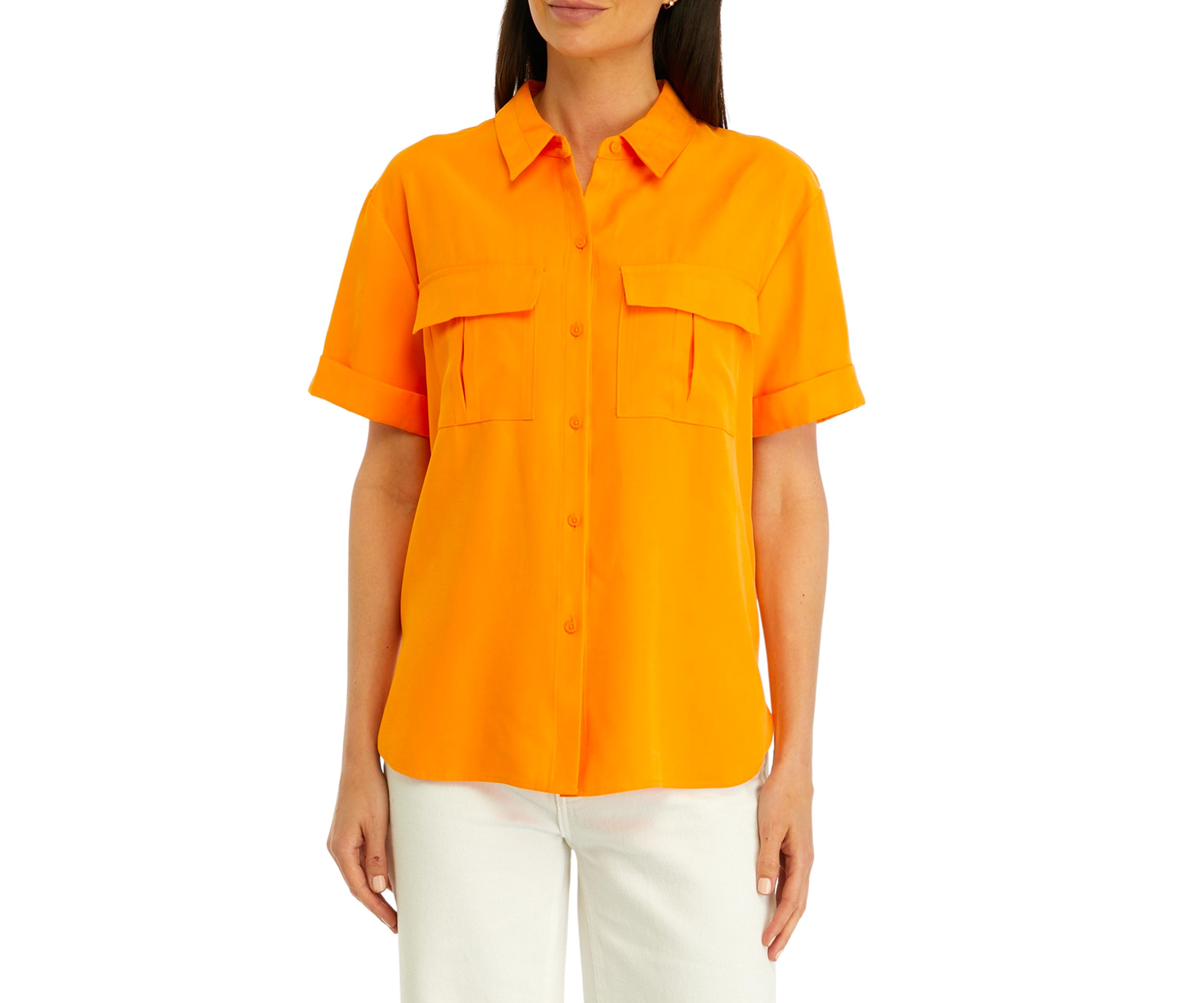 Womens Utility Split Hem Shirt