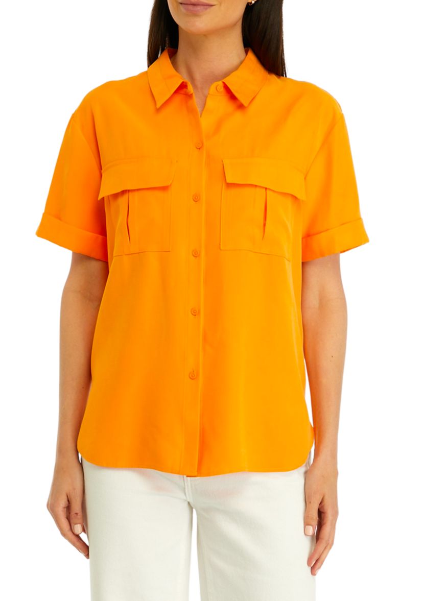 Womens Utility Split Hem Shirt